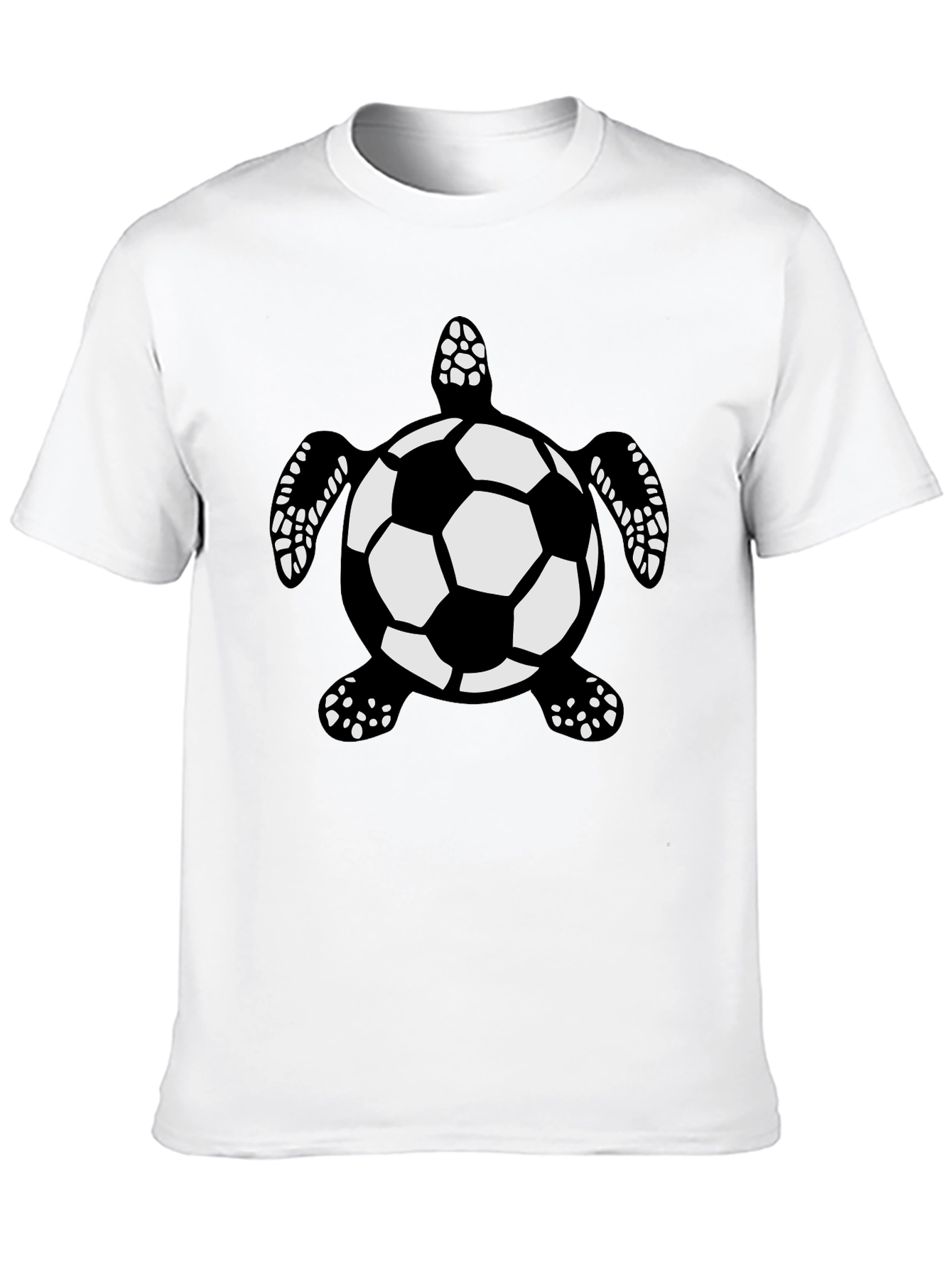 Black Soccer Ball Turtle Black T-Shirt view 10