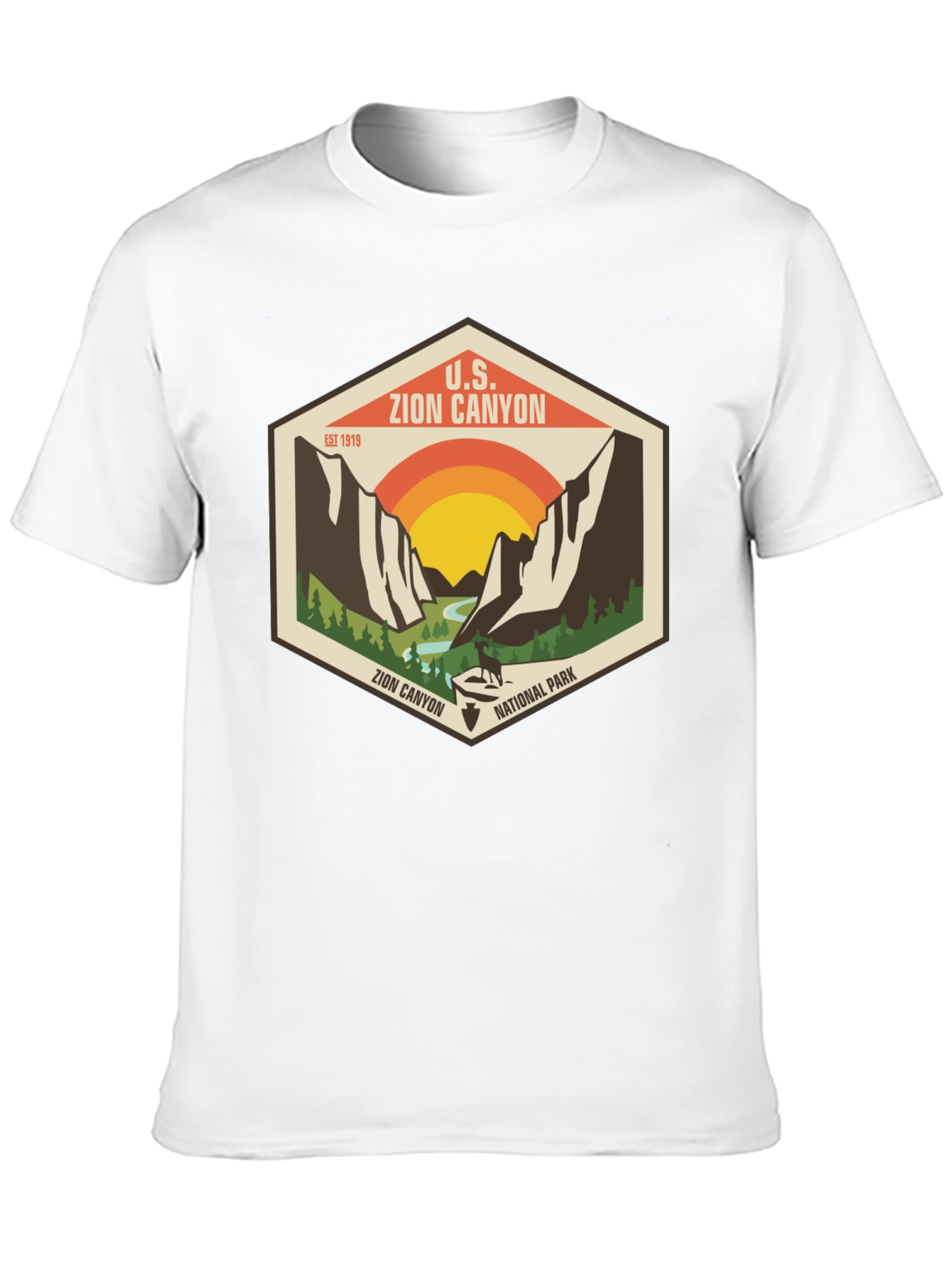 Black Zion Canyon National Park Graphic Tee view 10