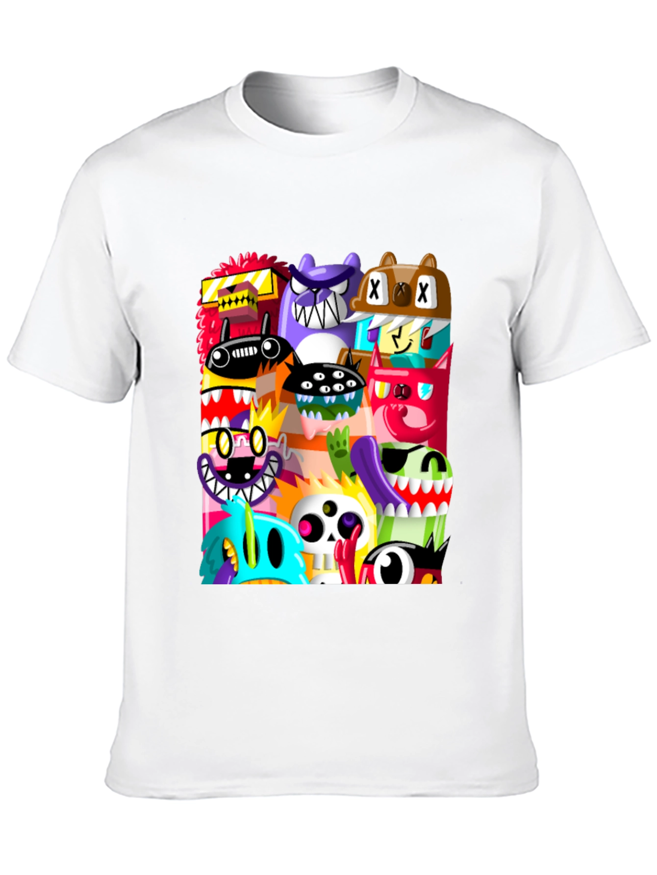 Black Monster Mash Graphic Tee - Unique Cartoon Design view 10
