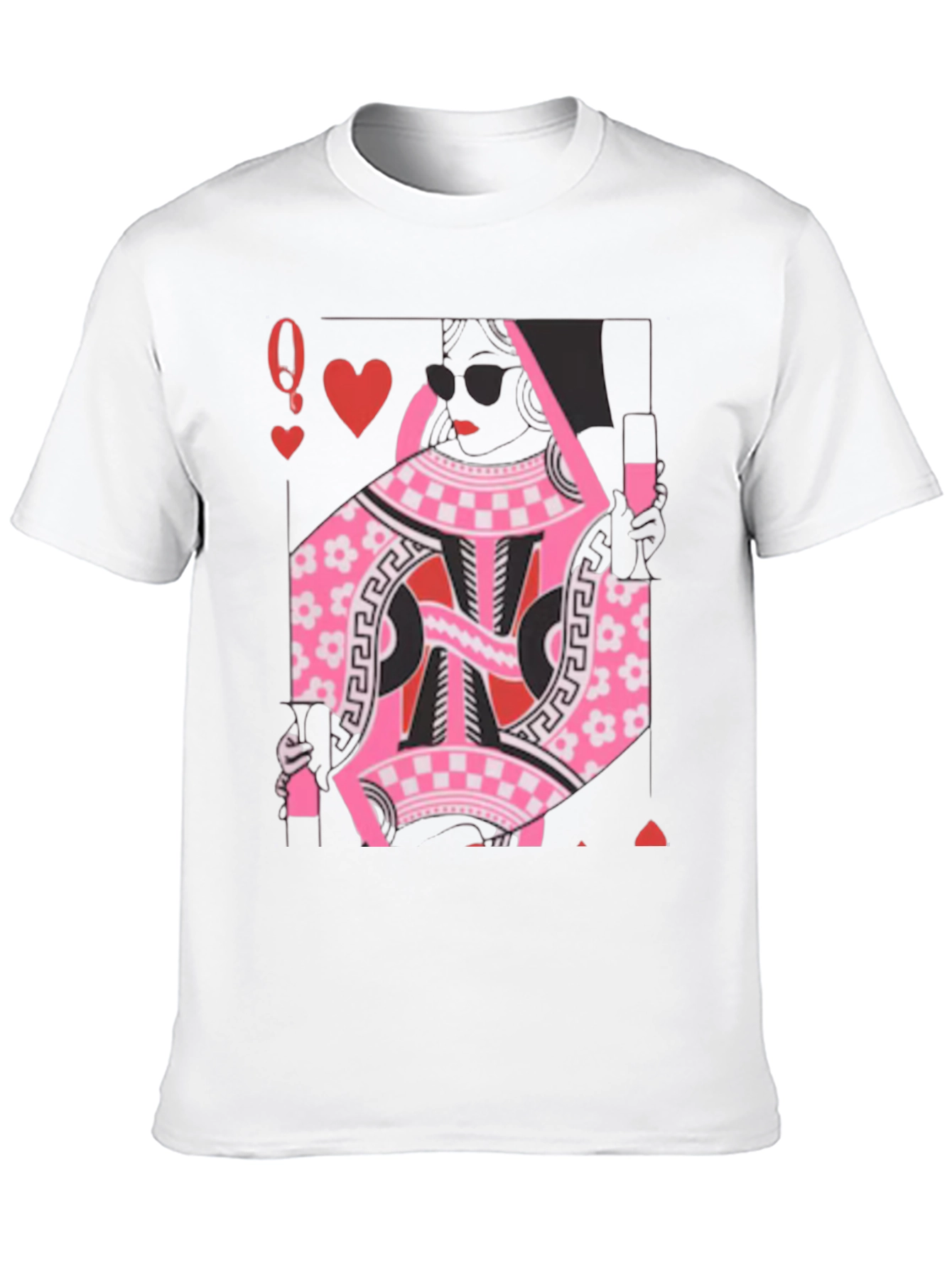 Black Queen of Hearts Graphic Tee - Stylish Card Design view 10