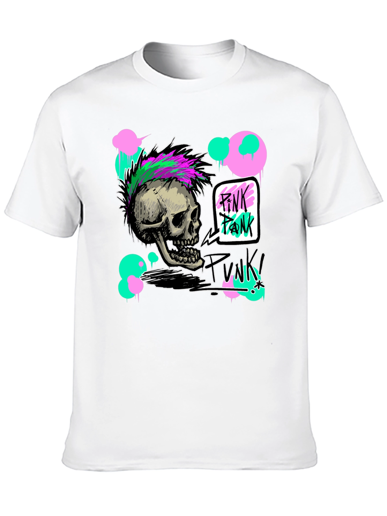 Black Skull Punk Graphic Tee - Edgy Fashion view 10