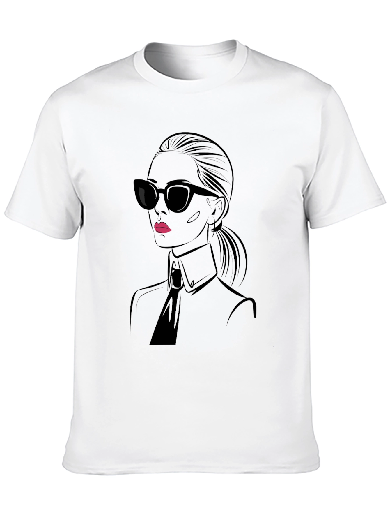 Black Stylish Black T-Shirt - Chic Woman Graphic Tee view 10