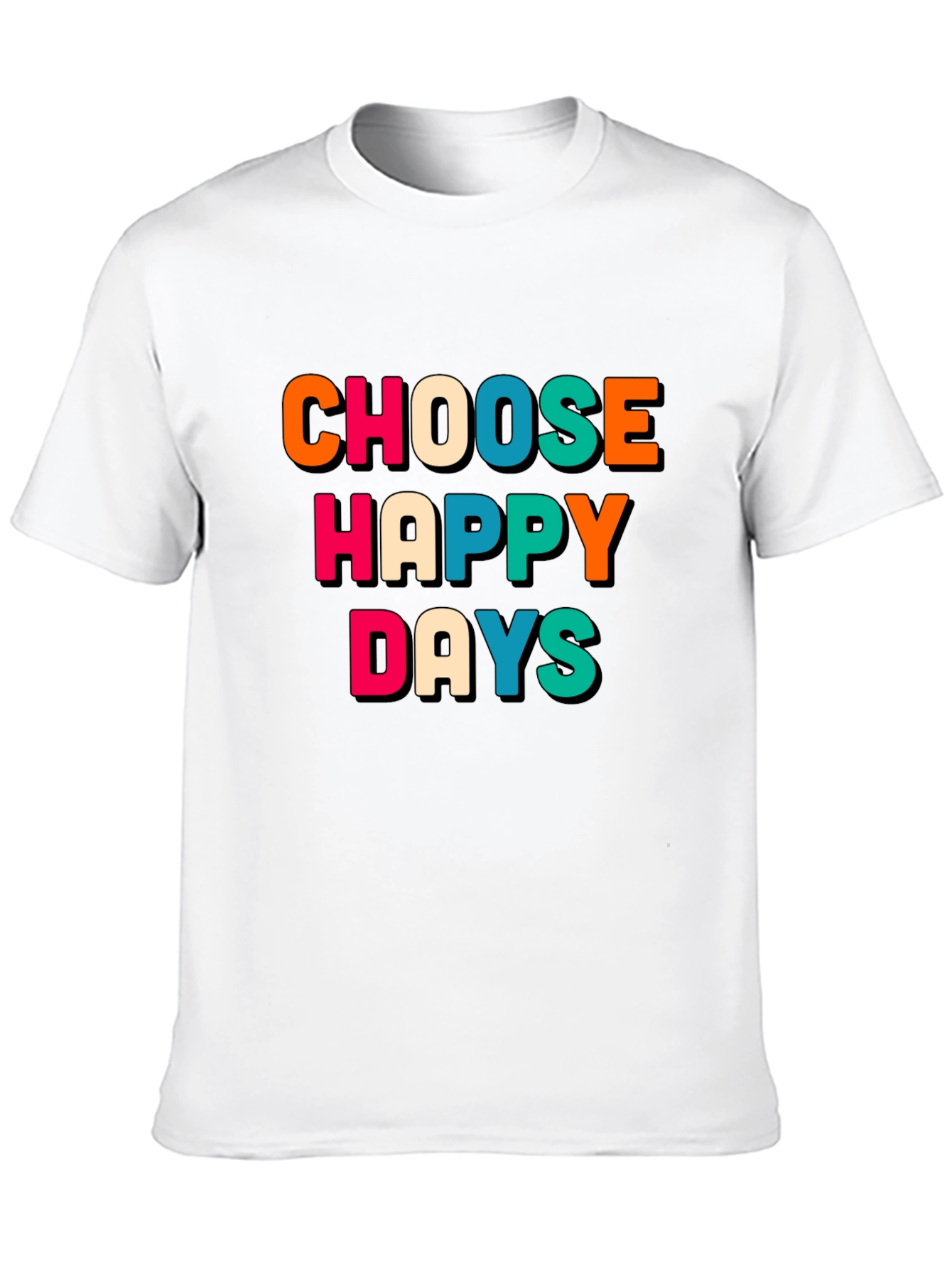 Black Choose Happy Days Graphic Tee - Retro Design view 10