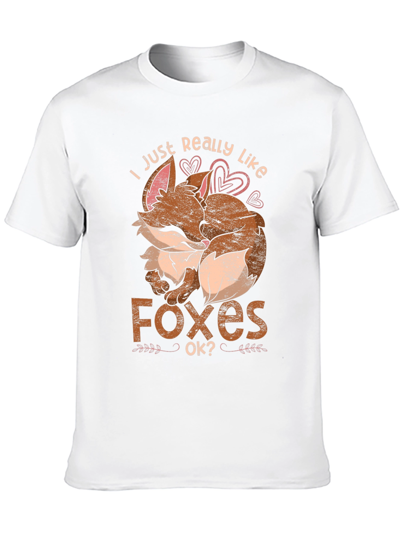 Black I Just Really Like Foxes Ok? T-Shirt view 10