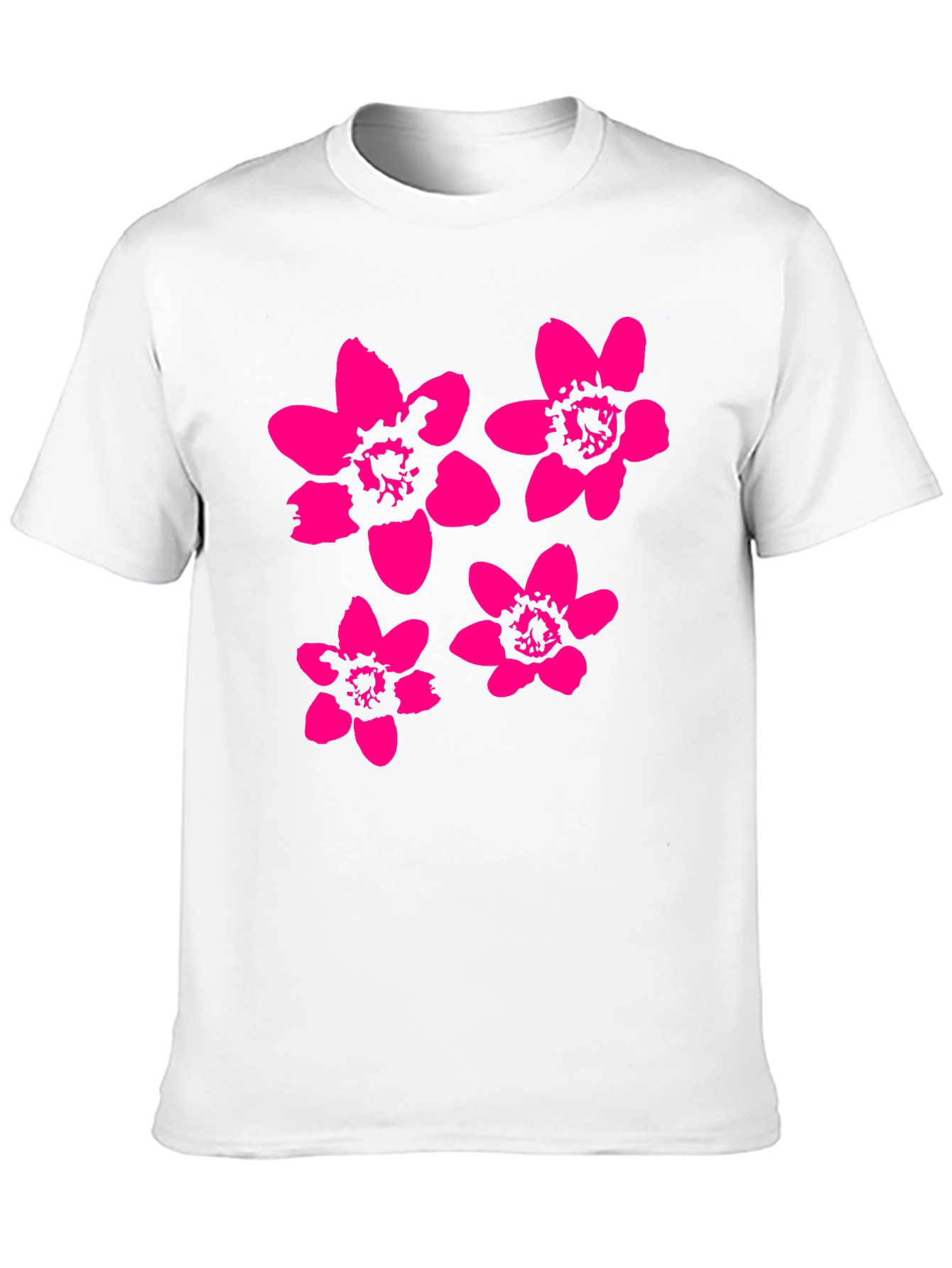 Black Black T-Shirt with Pink Flower Print view 10