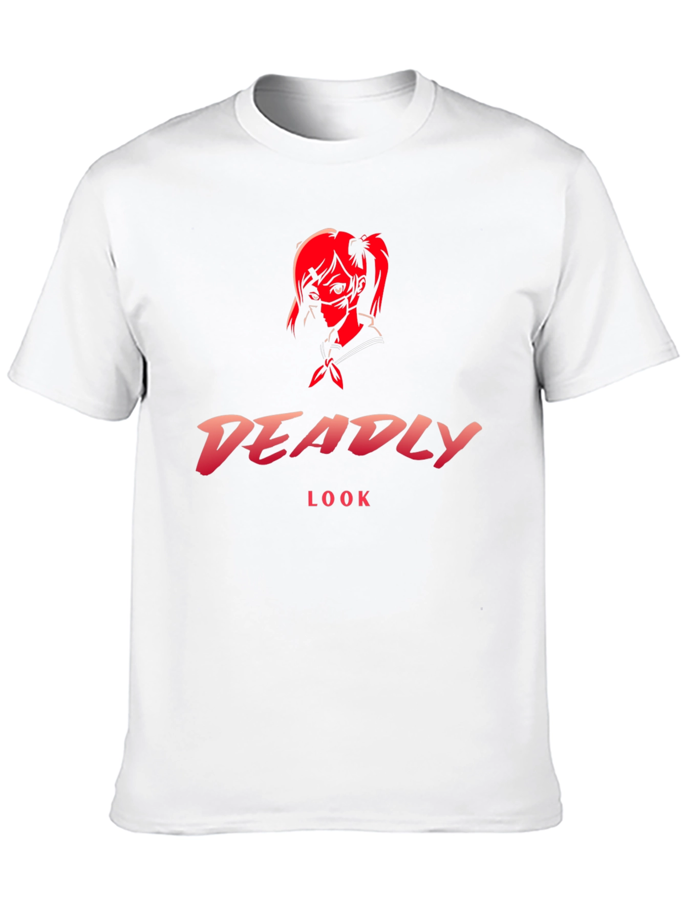 Black Deadly Look Graphic Tee - Anime Style T-Shirt view 10