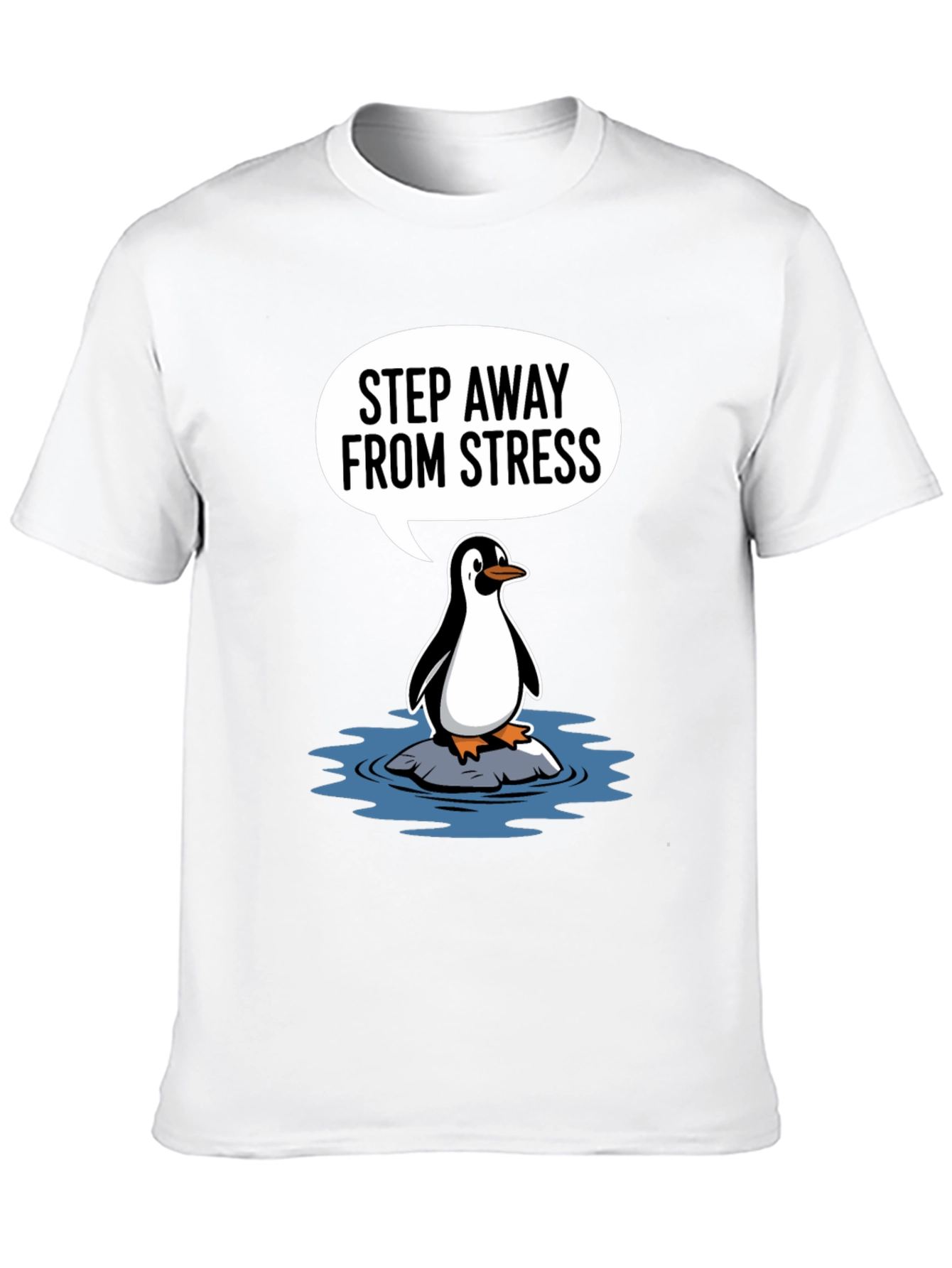 Black Step Away From Stress Penguin Graphic Tee view 10