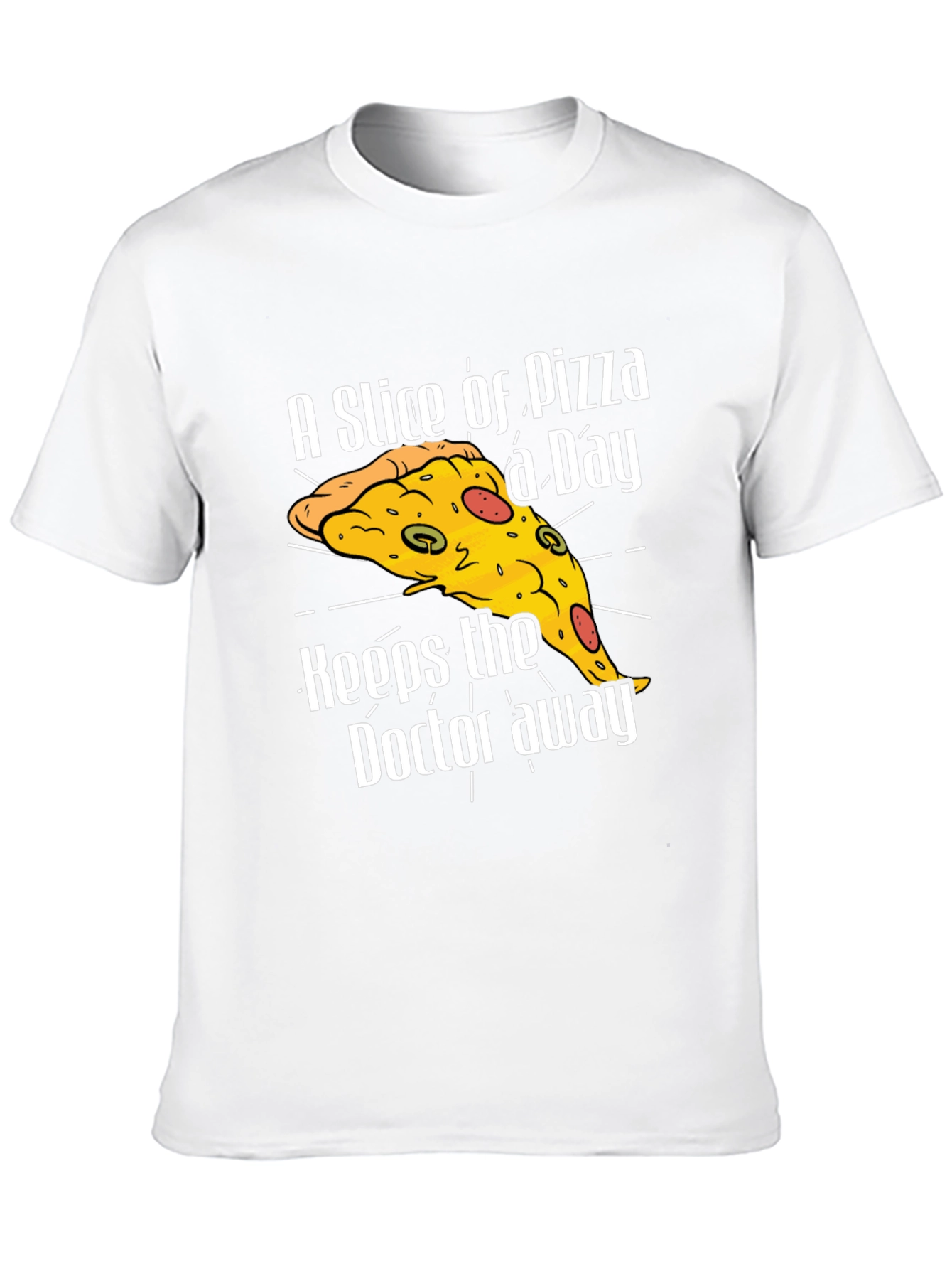 Black Pizza a Day Funny T-Shirt view 10