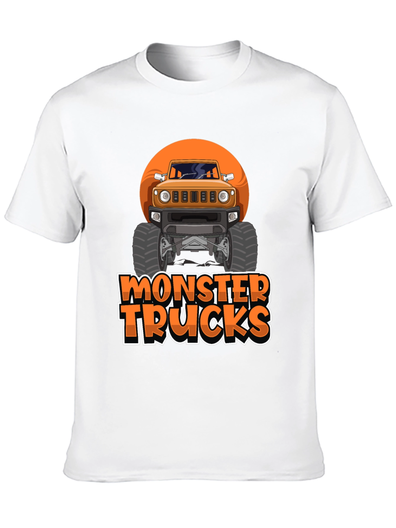 Black Monster Trucks Graphic Tee -  Black Crew Neck T-Shirt view 10