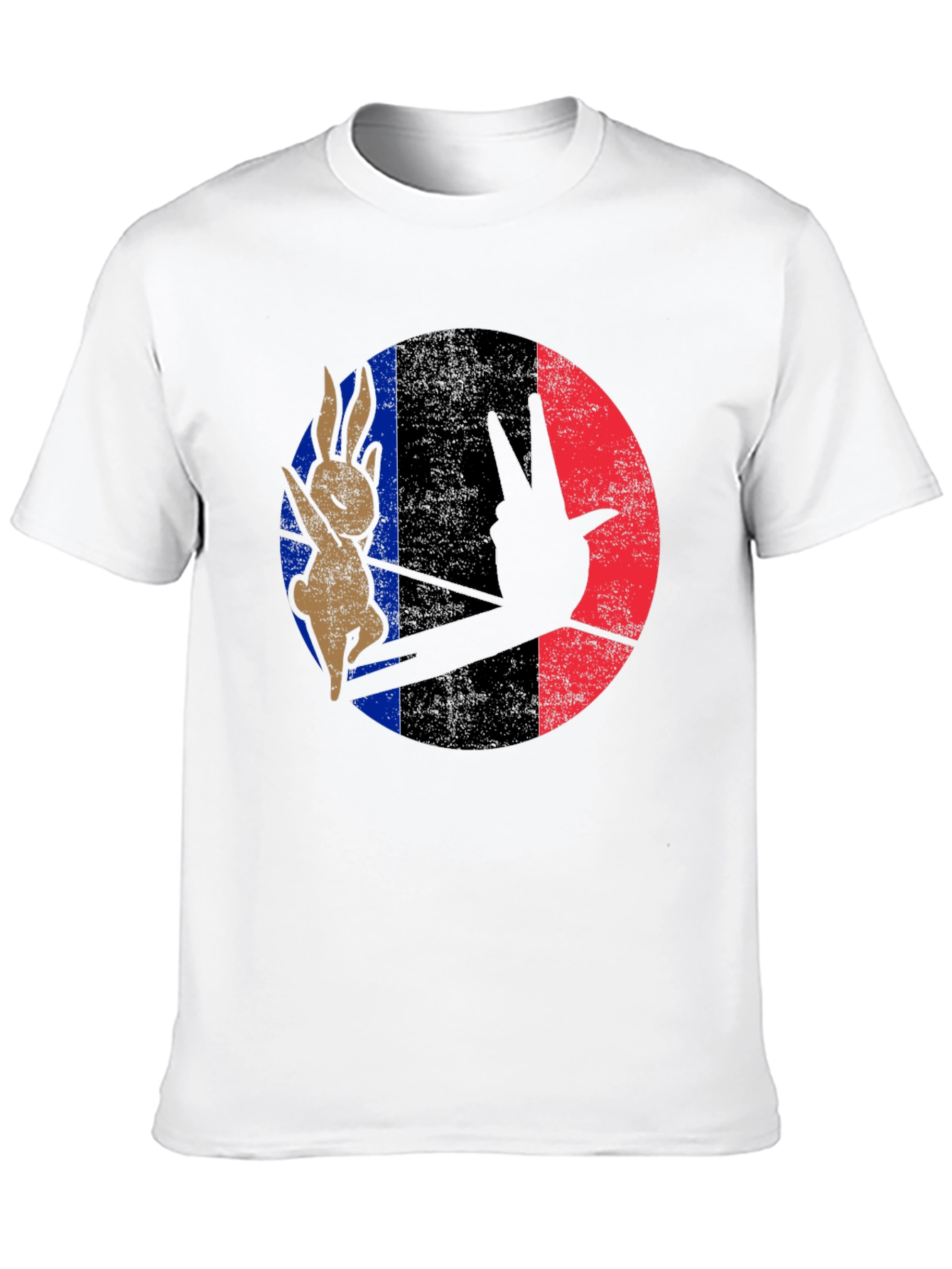 Black Retro Bunny Peace Sign Graphic Tee view 10