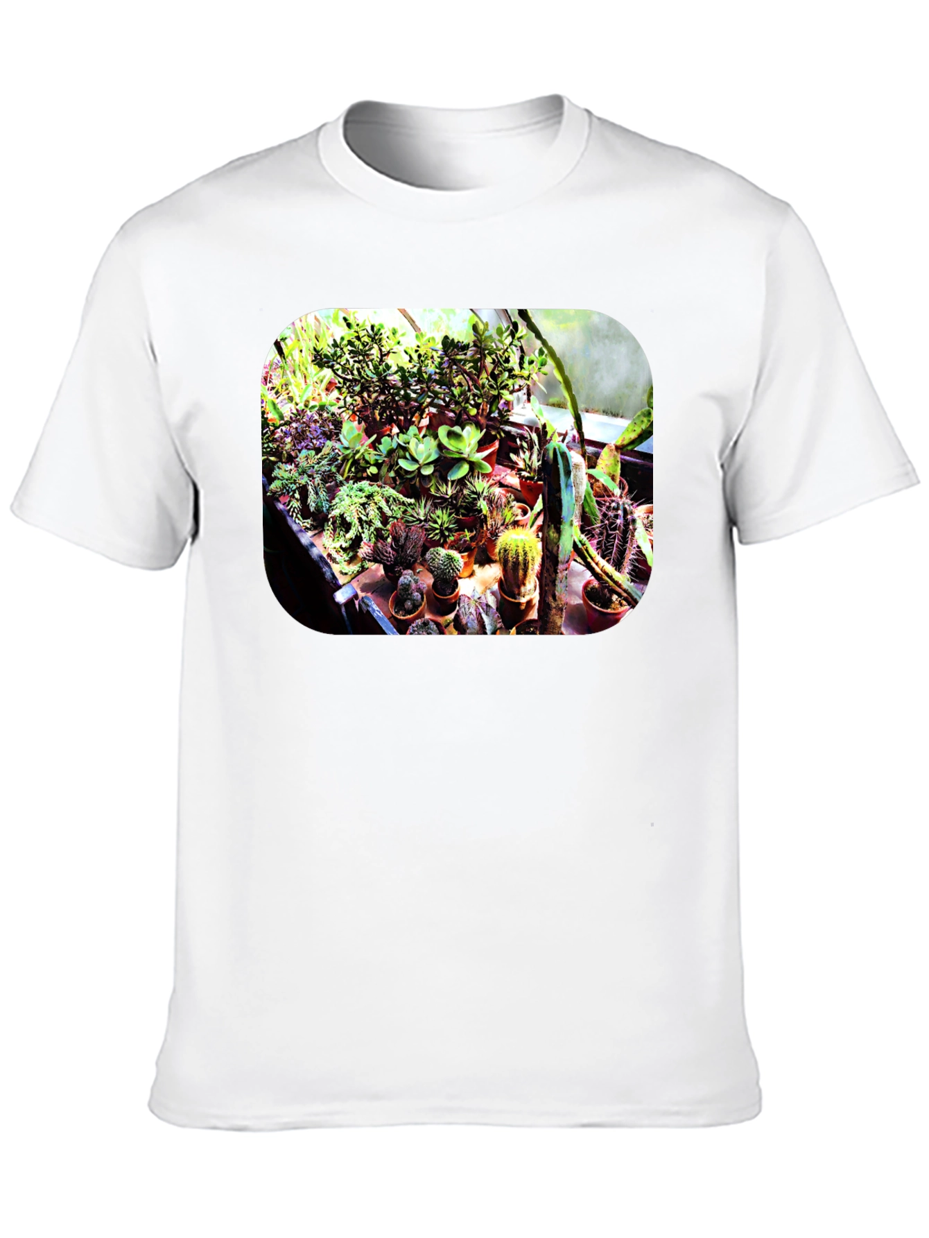 Black Trendy Cactus Garden T-Shirt - Unique Plant Lover Tee view 10