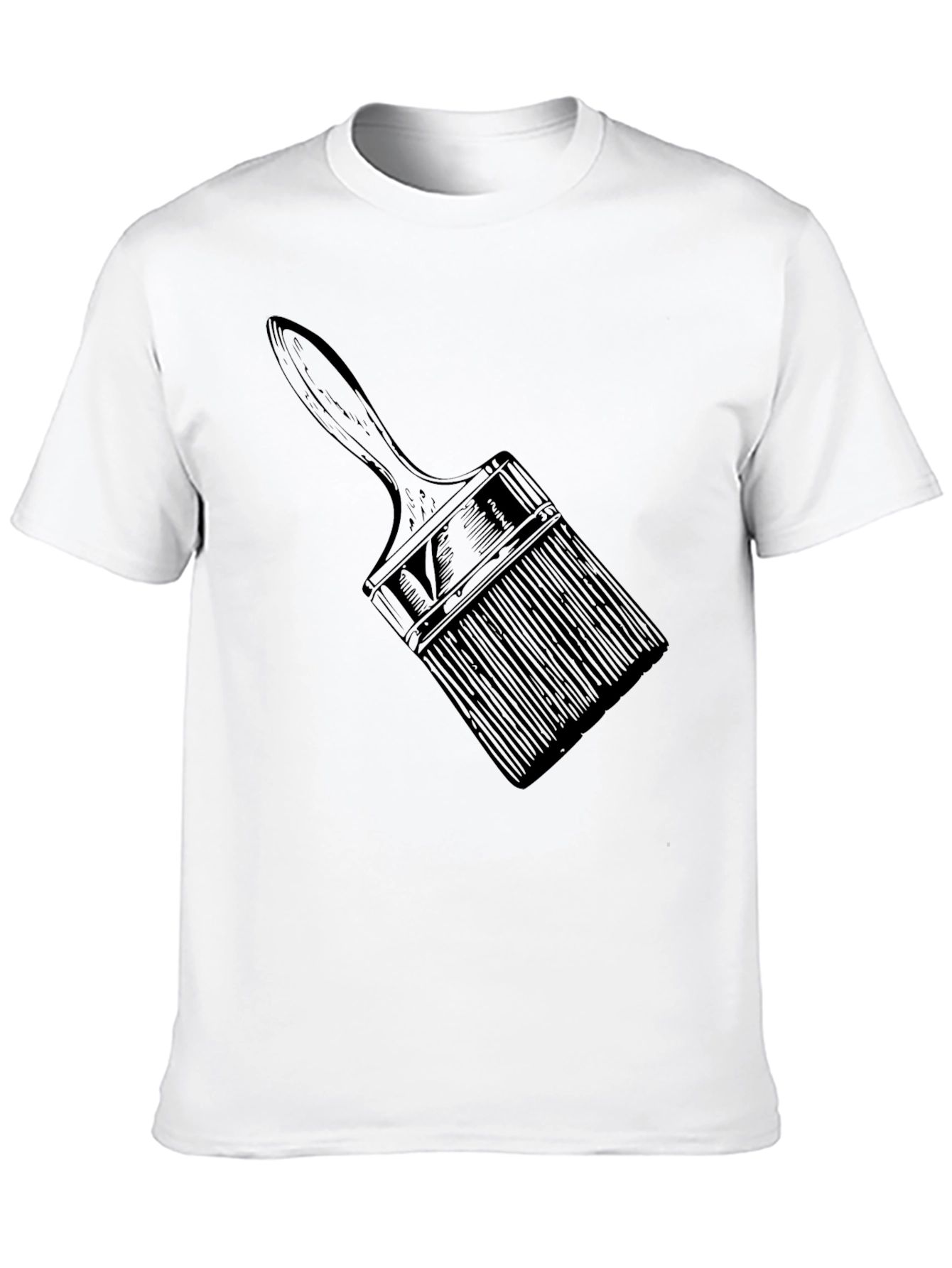 Black Paint Brush Graphic Tee - Artistic Black T-Shirt view 10