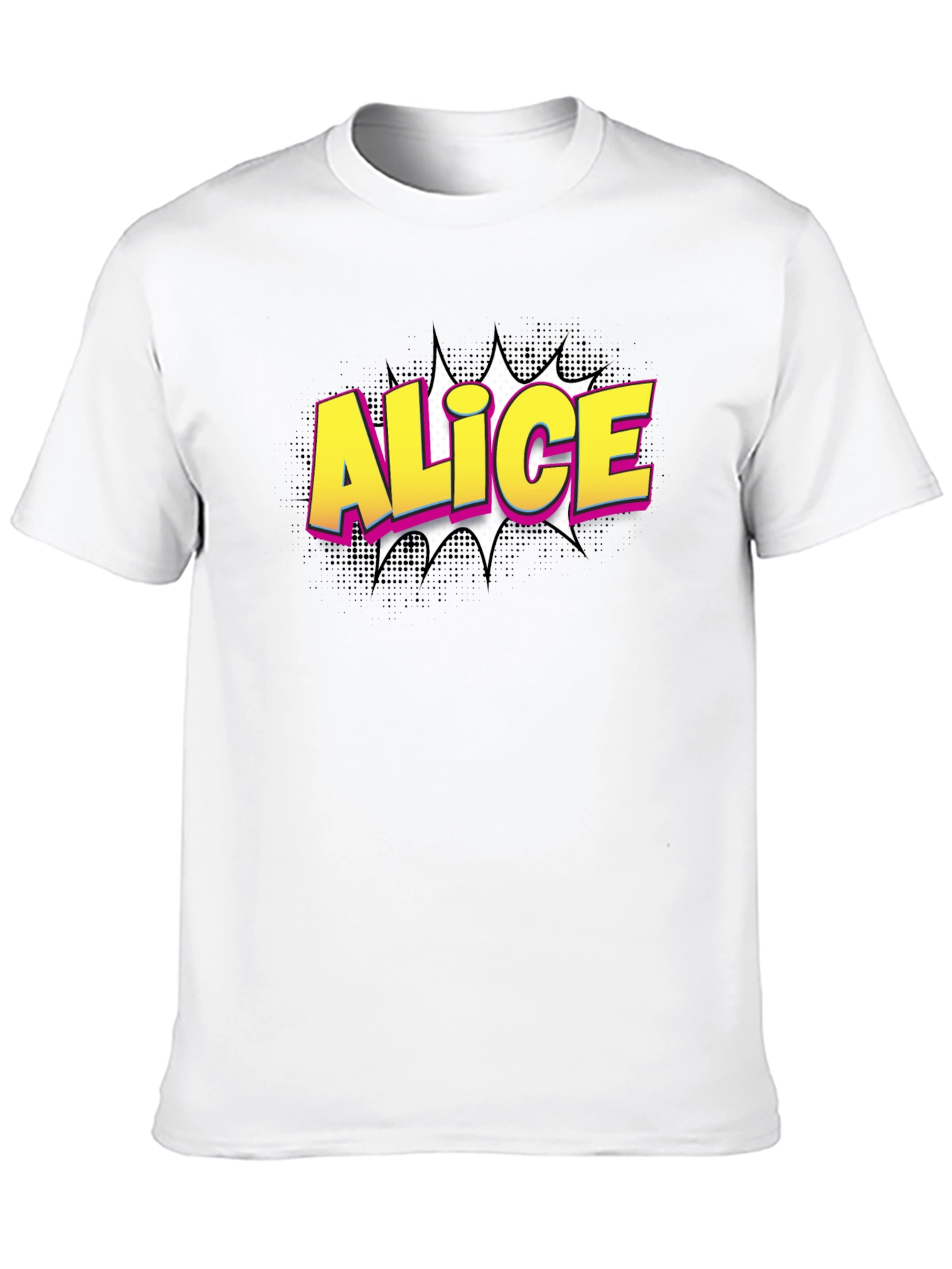Black Alice Comic Style Graphic T-Shirt view 10