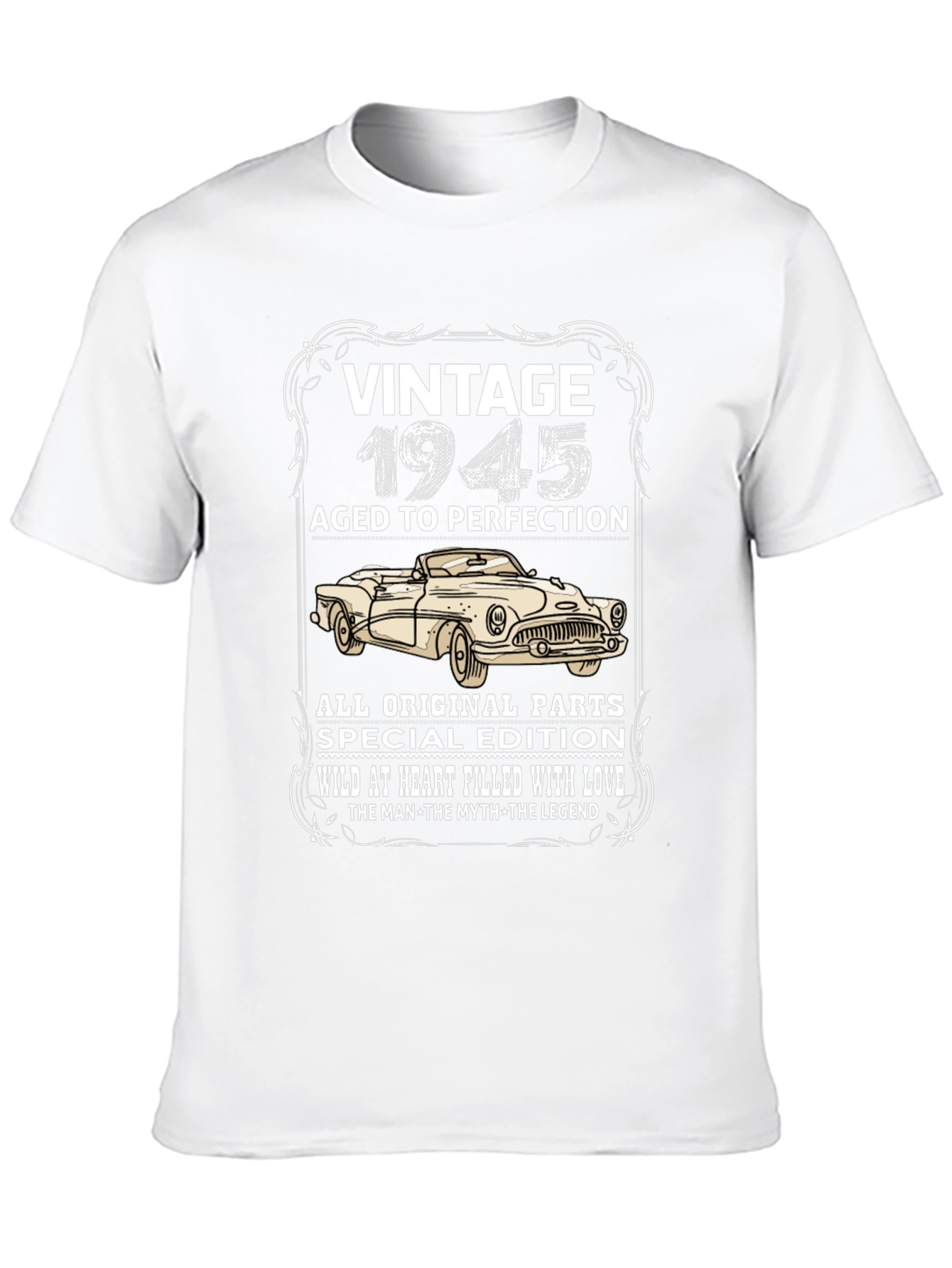 Black Vintage 1945 Car T-Shirt - Aged to Perfection view 10