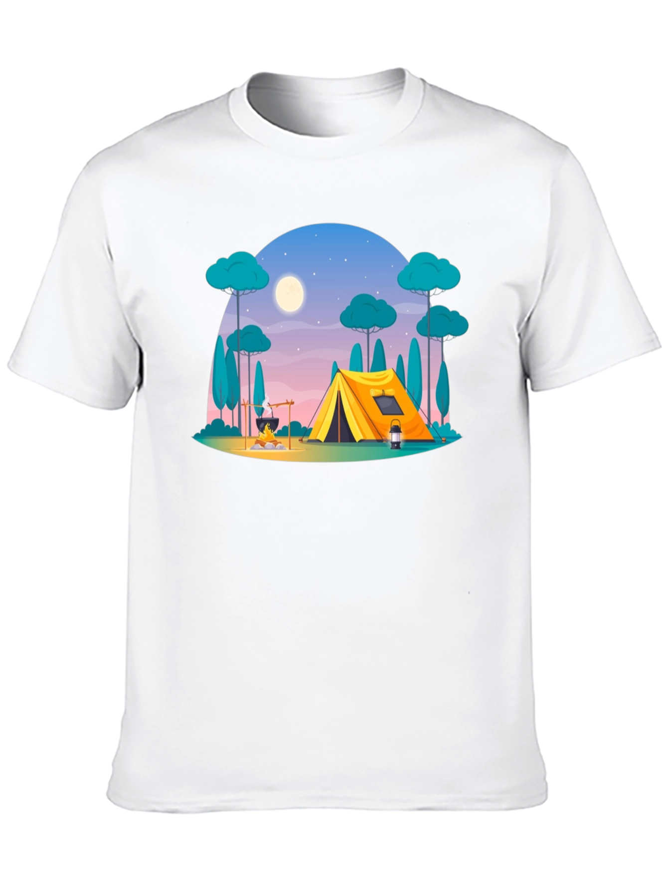 Black Camping Scene Graphic Tee - Outdoor Adventure Shirt view 10