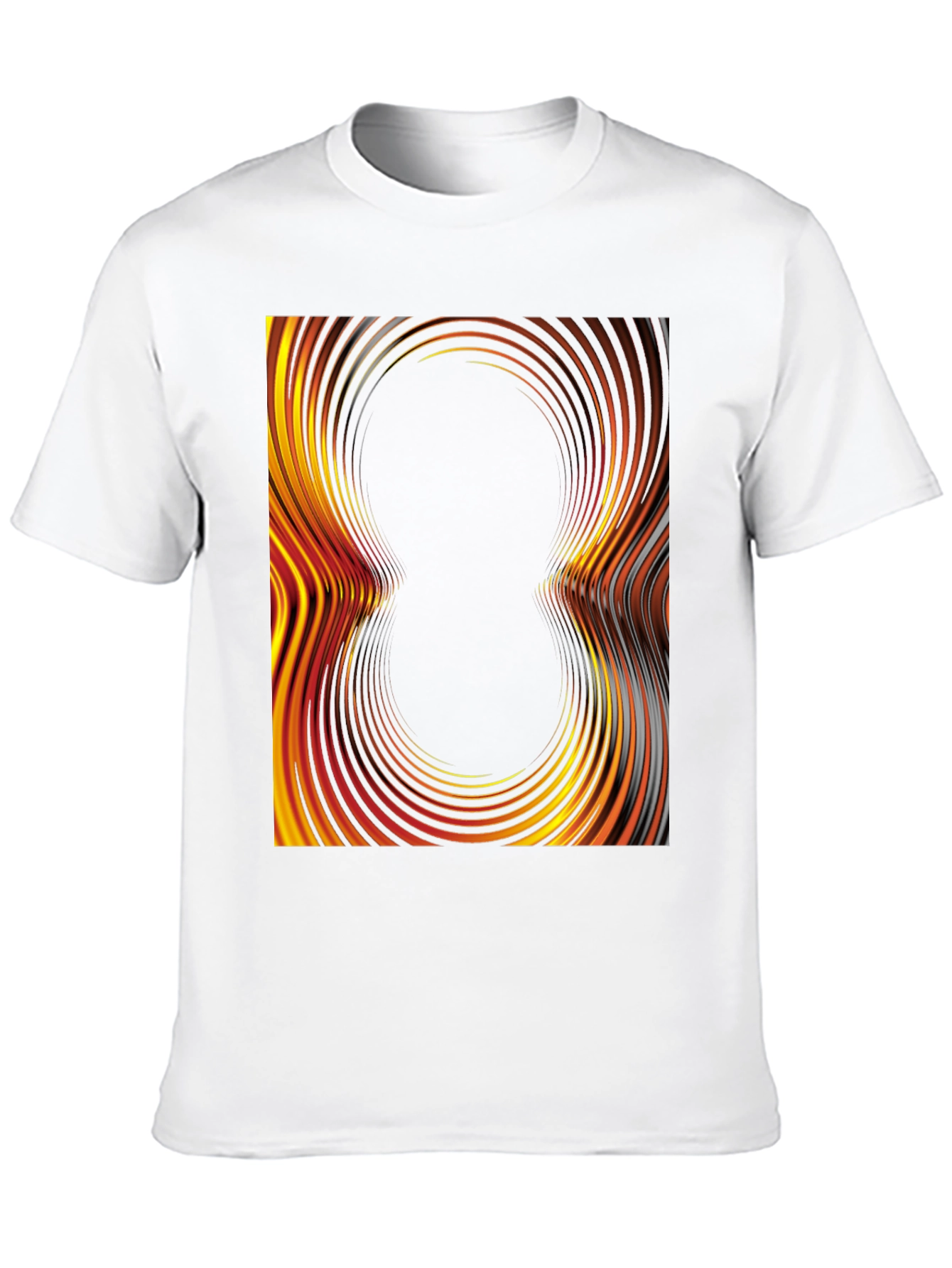 Black Abstract Swirl Graphic Tee - Black Cotton T-Shirt view 10
