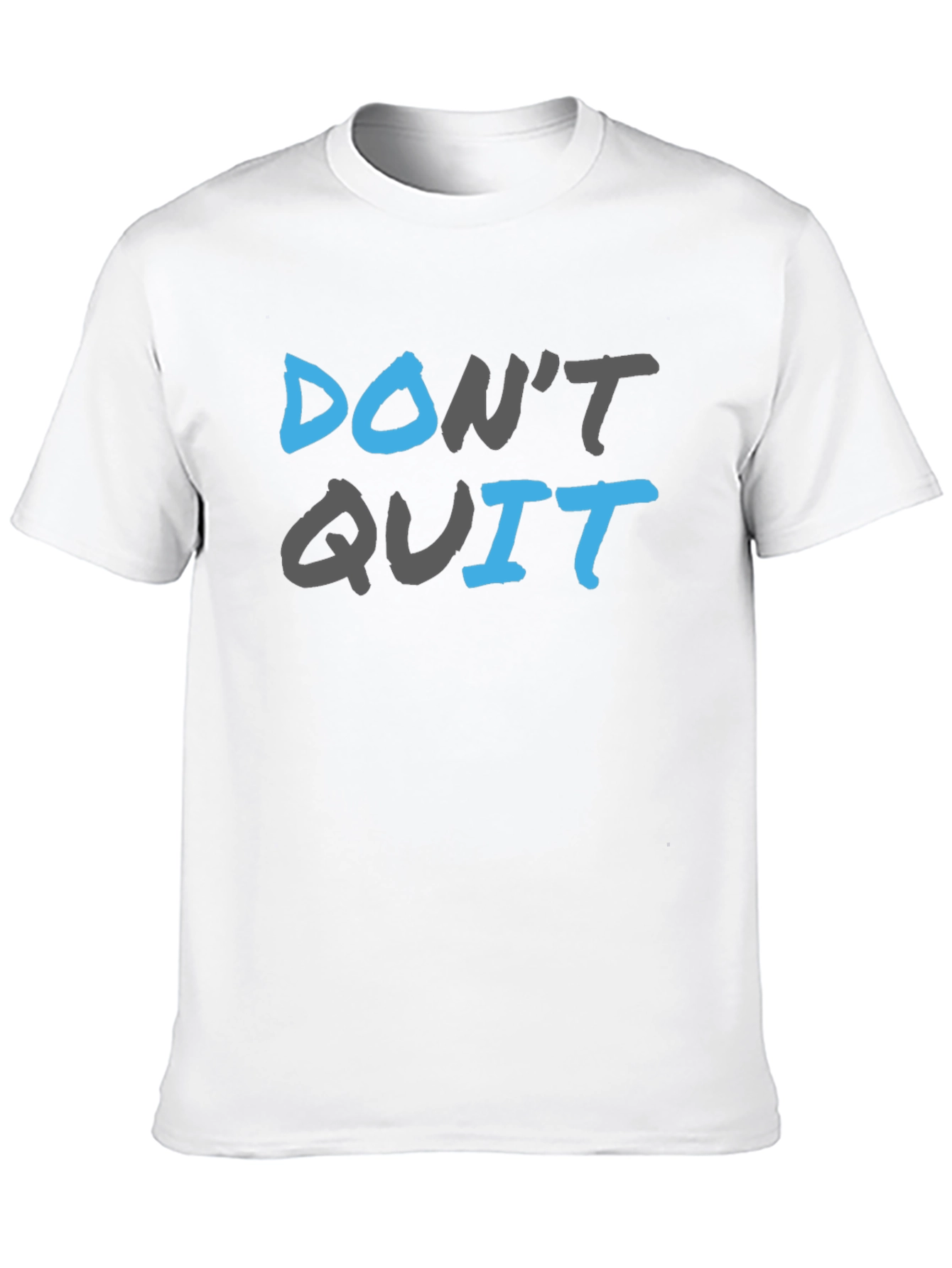 Black Motivational 'Don't Quit' Graphic Tee - Black Cotton Blend view 10