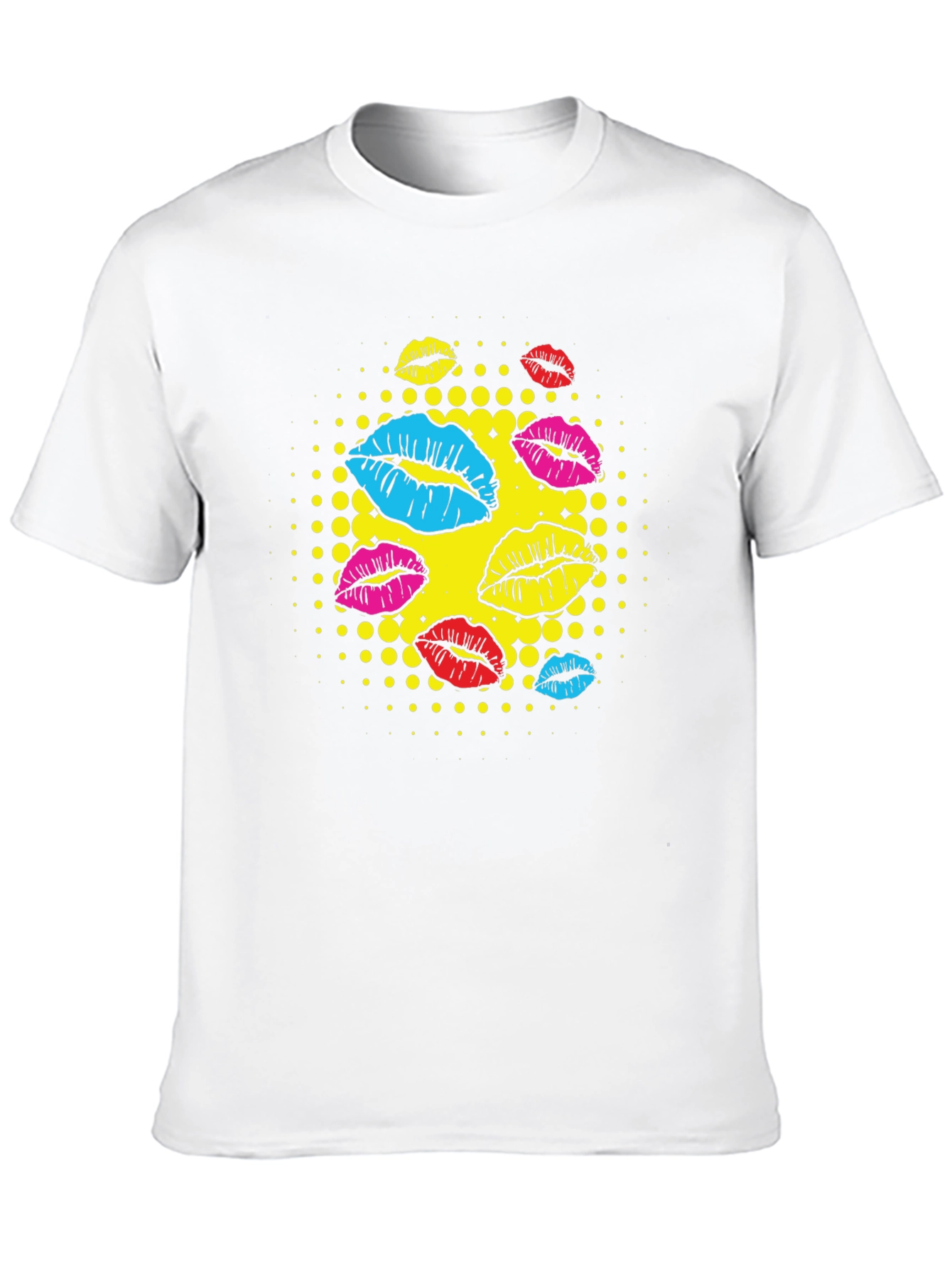 Black Pop Art Lips Graphic T-Shirt - Stylish Casual Wear view 10