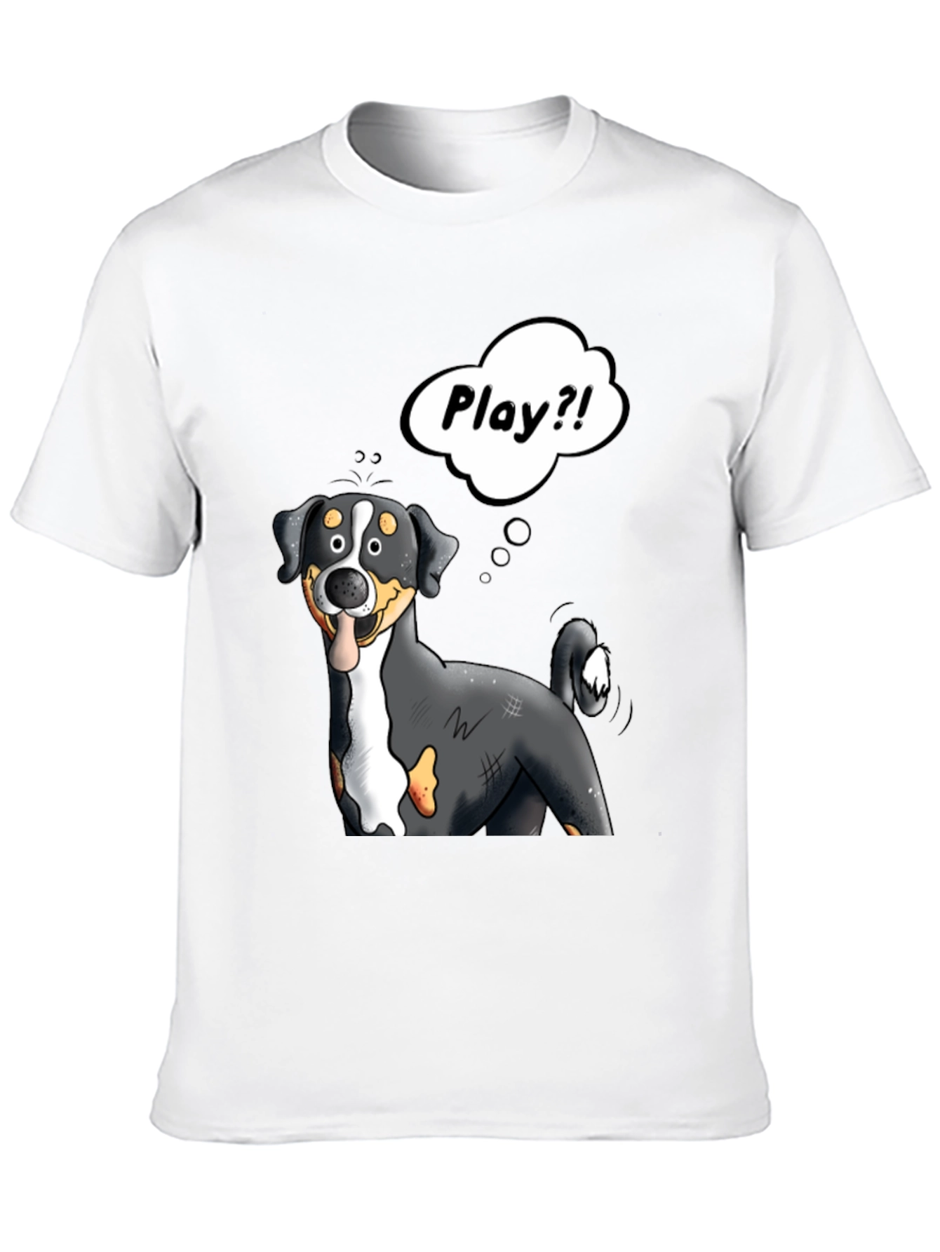 Black Playful Dog Cartoon Graphic Tee view 10