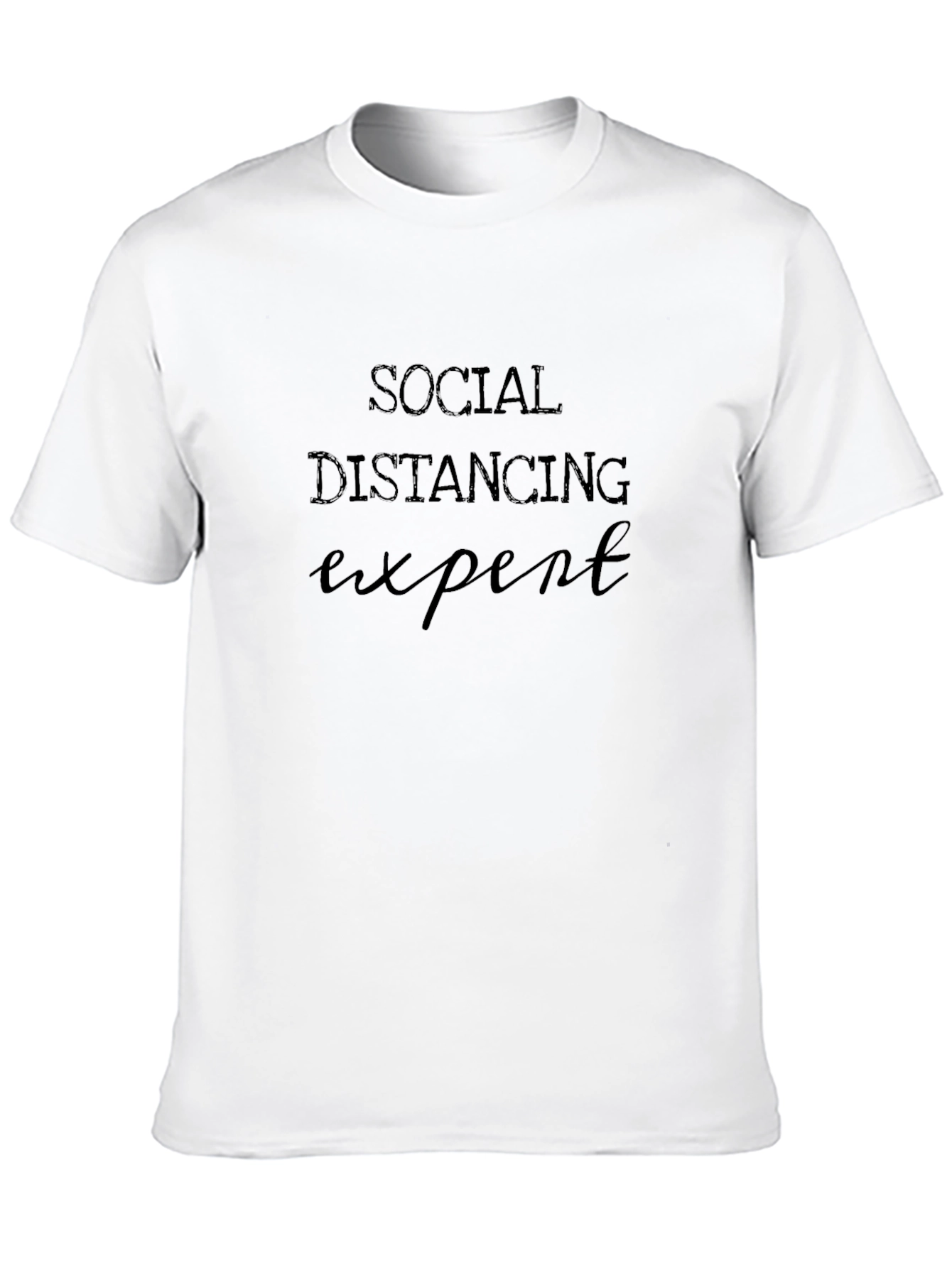 Black Social Distancing Expert Black T-Shirt view 10