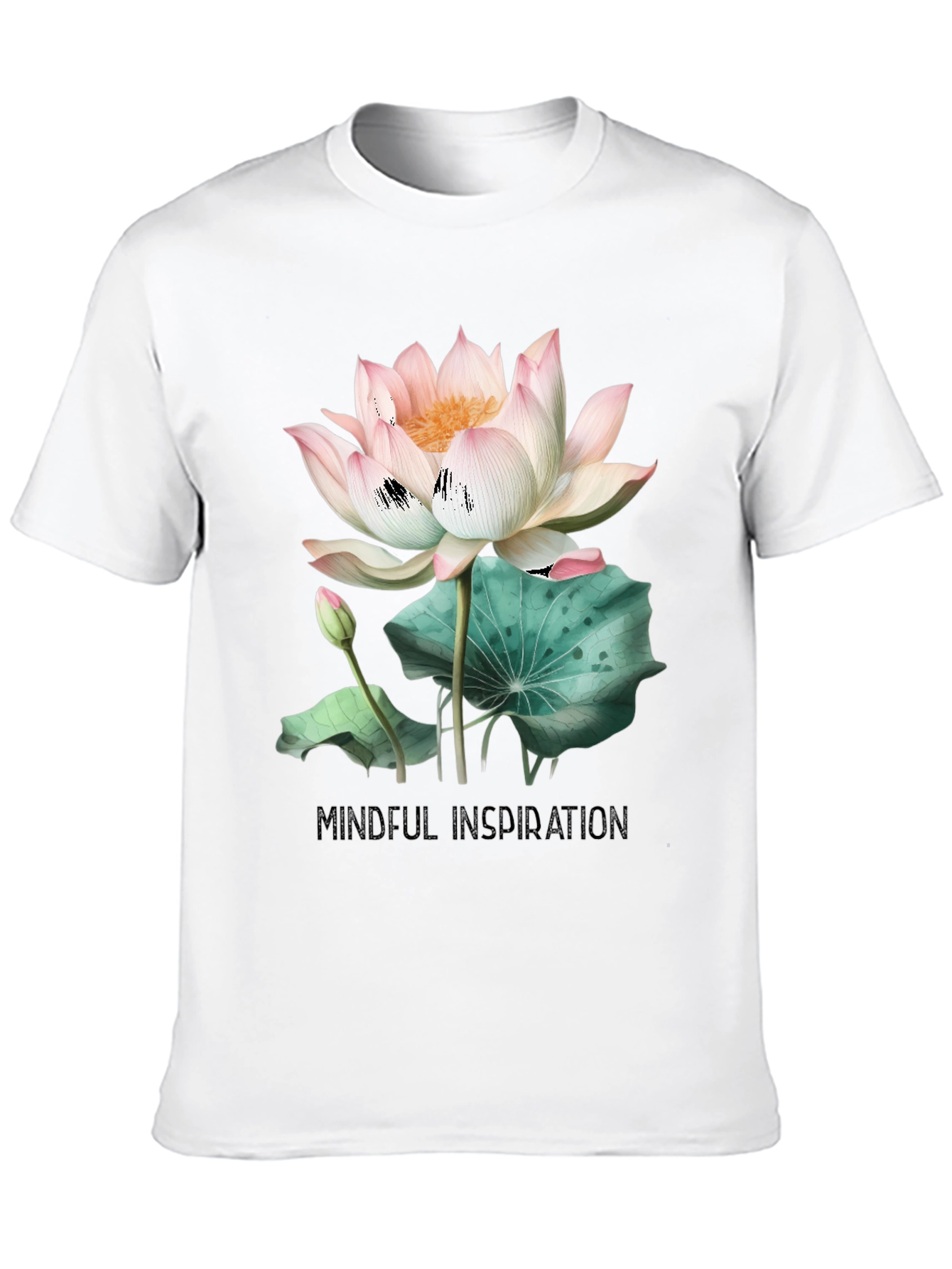 Black Mindful Inspiration Lotus Graphic Tee - Black view 10