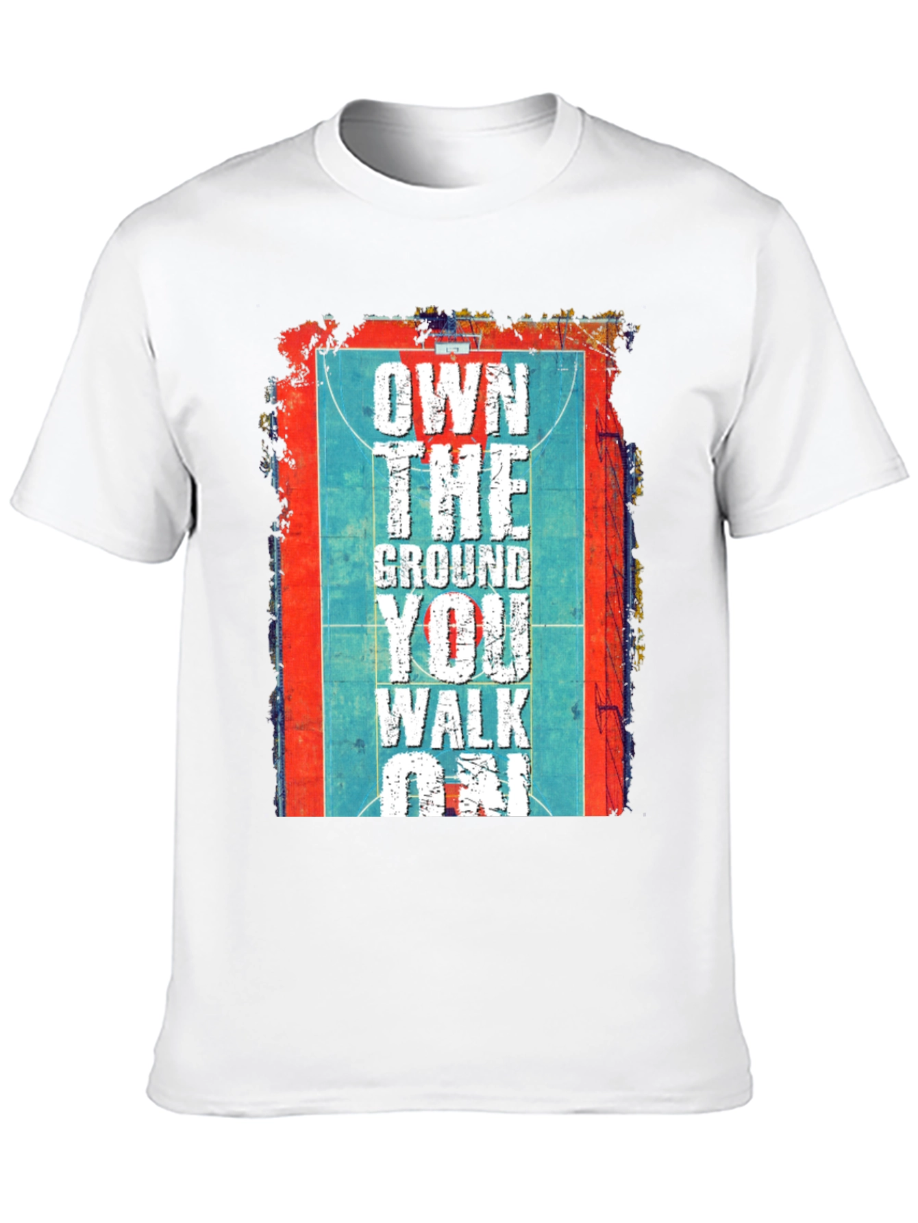 Black Own The Ground T-Shirt Basketball Court Design view 10