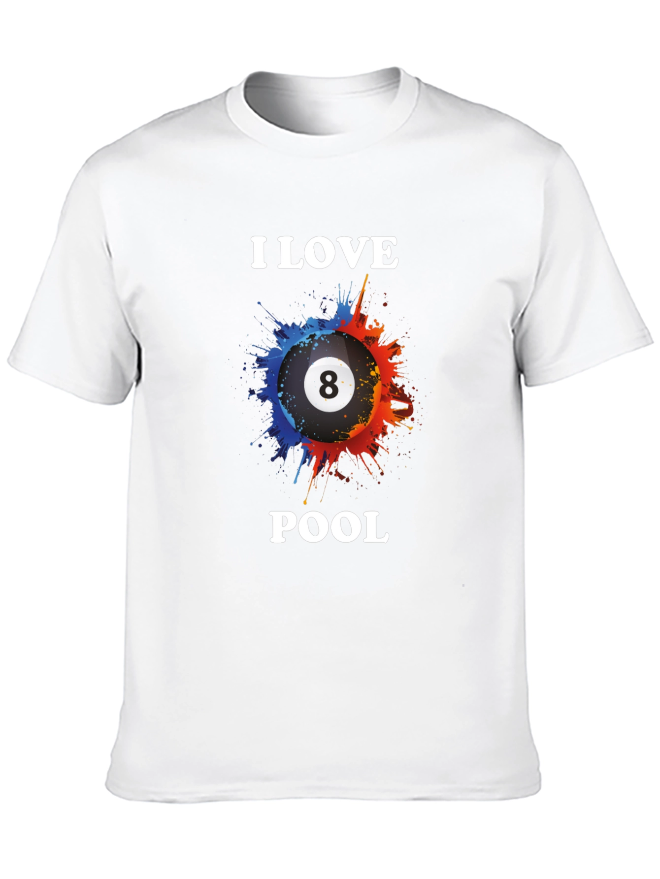 I Love Pool Graphic Tee - Billiards Fan T-Shirt - 10