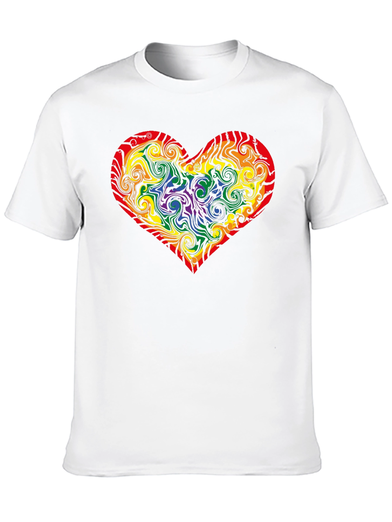 Black Rainbow Heart Swirl T-Shirt - Pride Apparel view 10