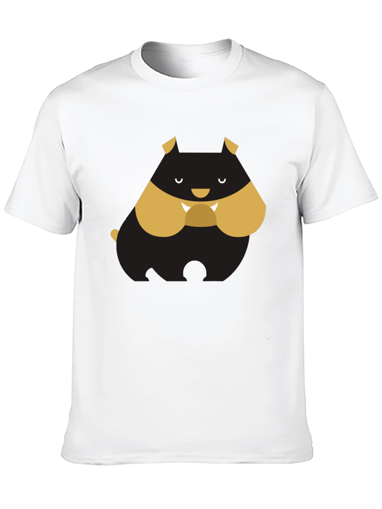 Black Cartoon Bulldog Graphic Tee - Black T-Shirt view 10