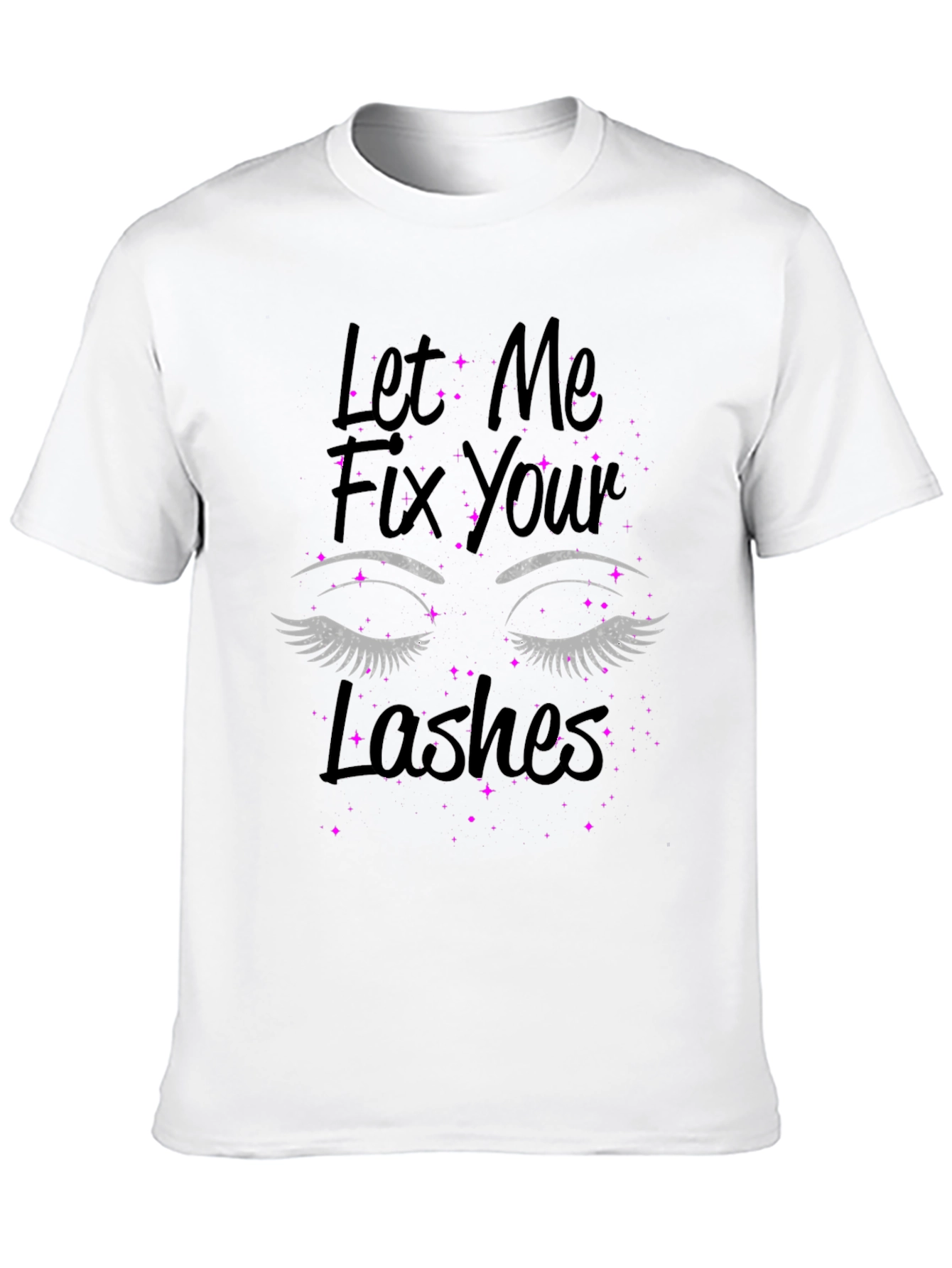 Black Let Me Fix Your Lashes Graphic Tee - Unisex T-Shirt view 10