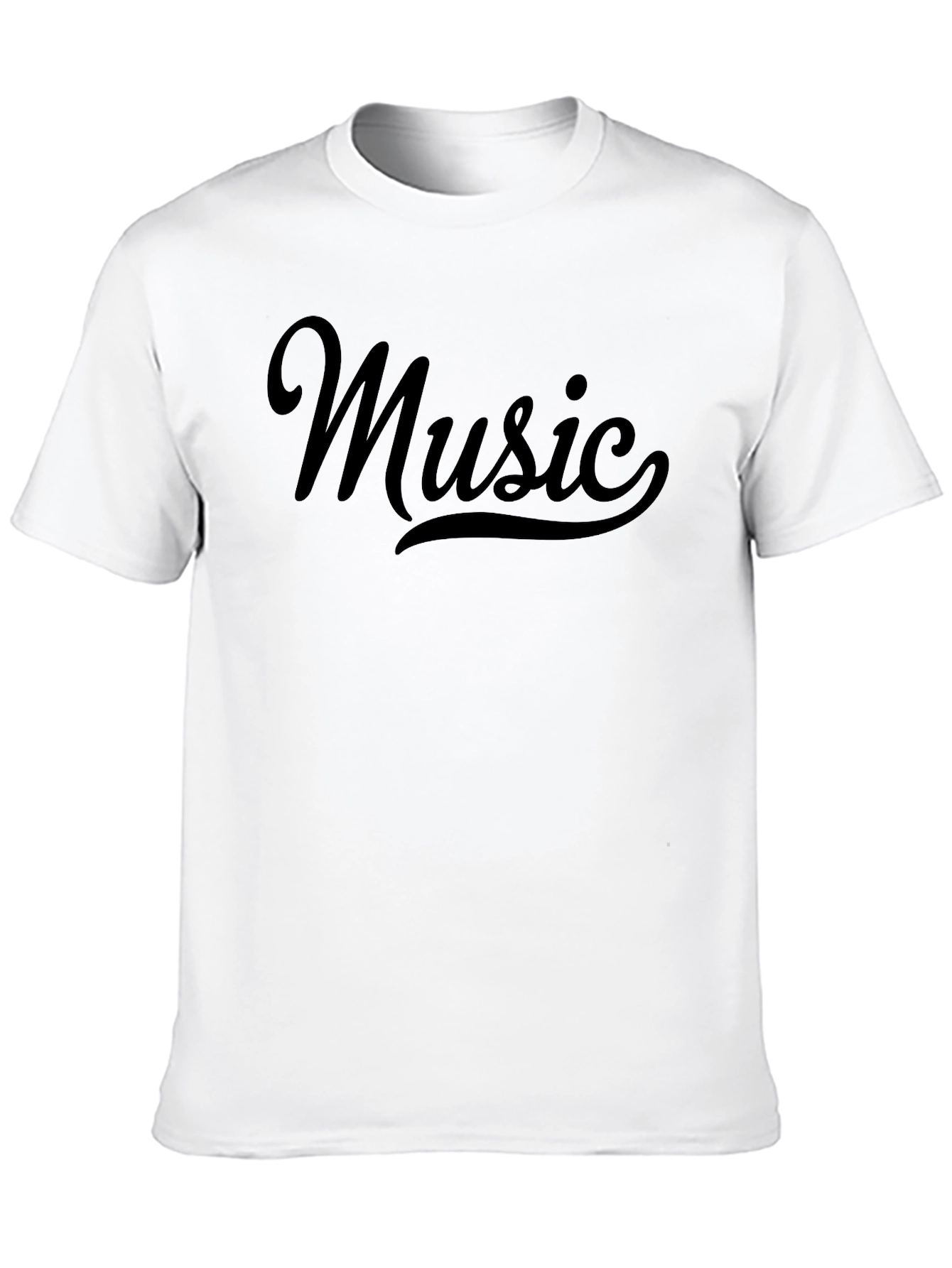 Black Stylish 'Music' Graphic Black T-Shirt view 10