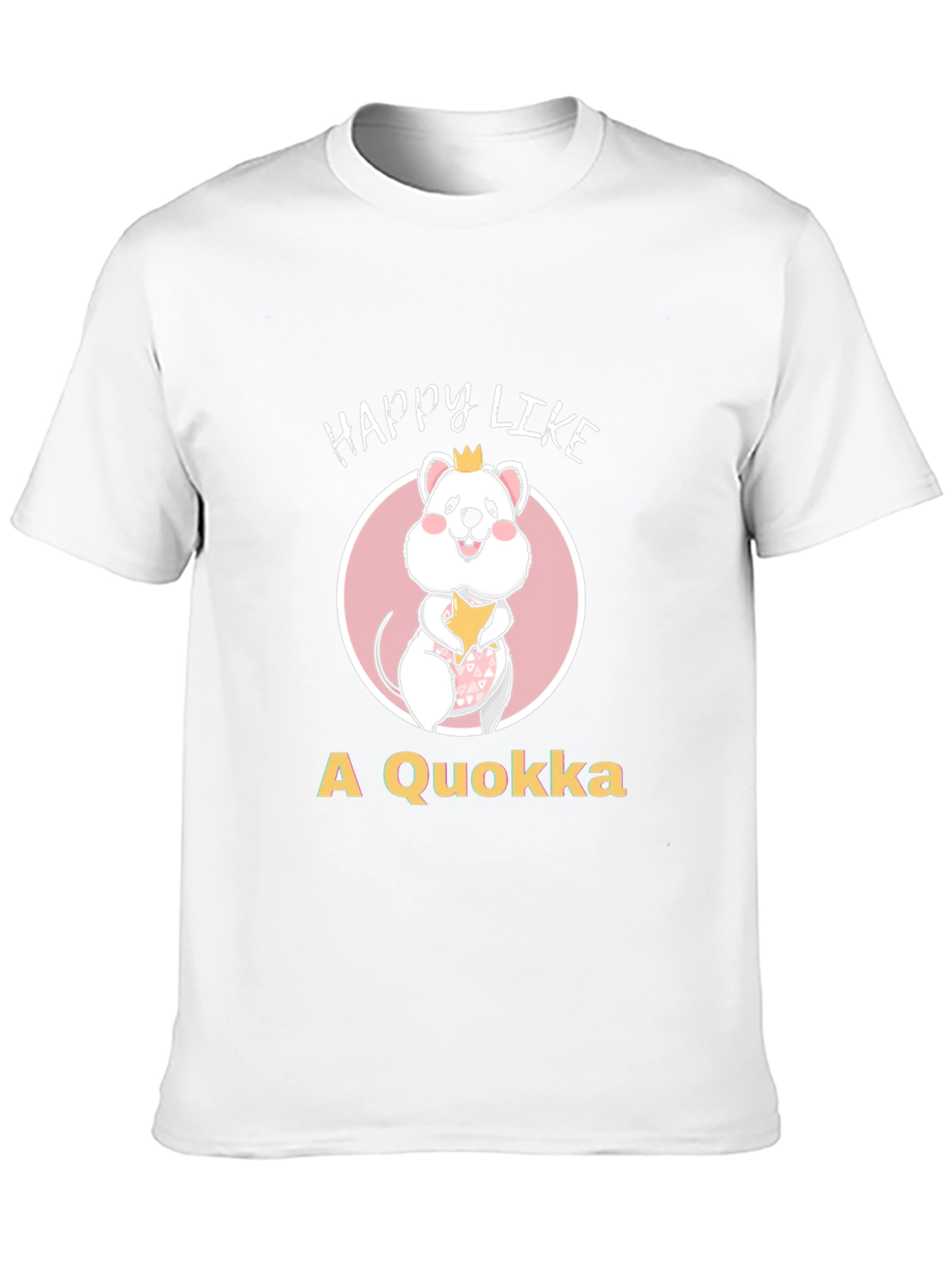 Black Happy Like A Quokka Black T-Shirt view 10