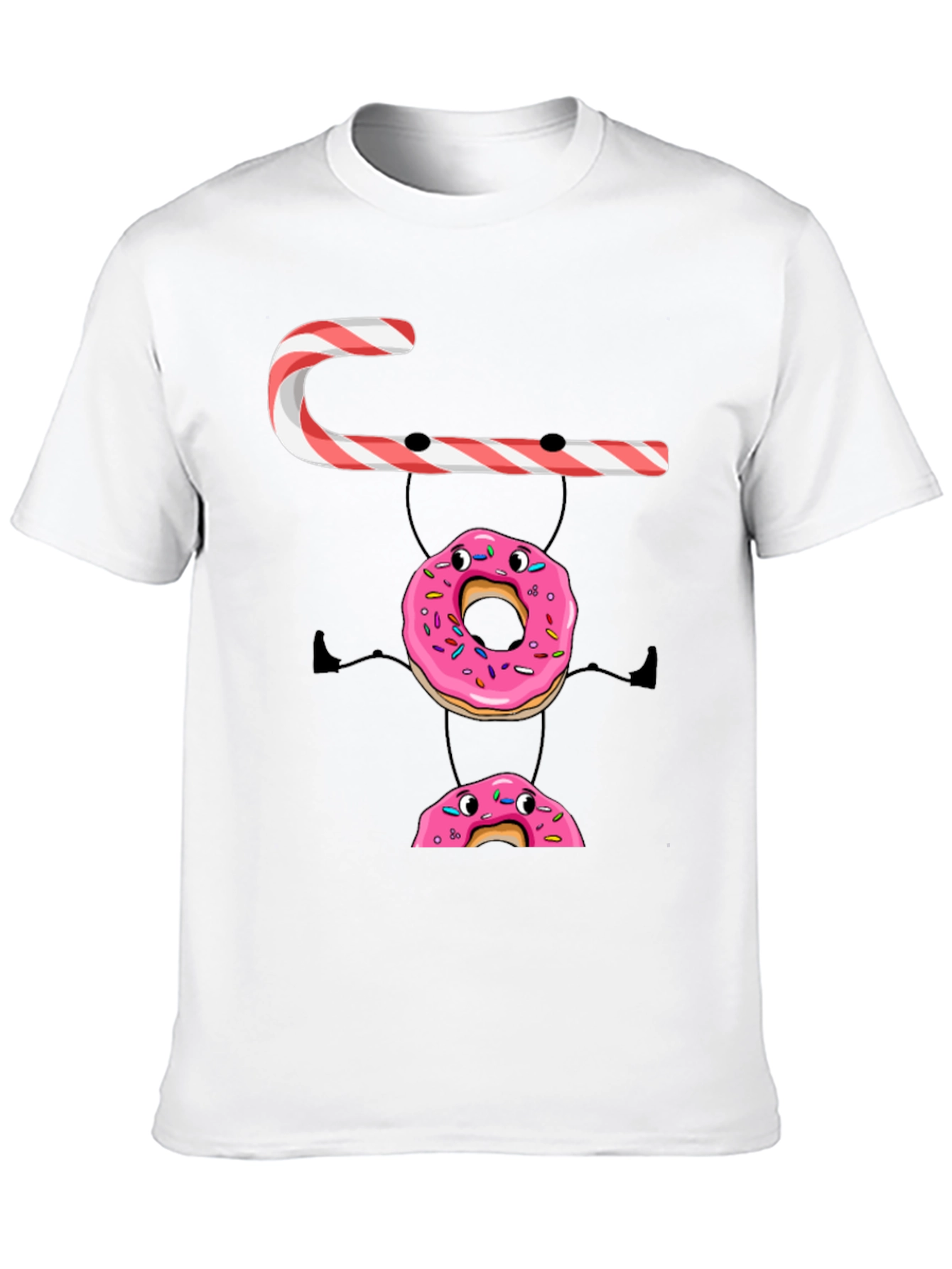 Black Candy Cane Donut Stack T-Shirt view 10