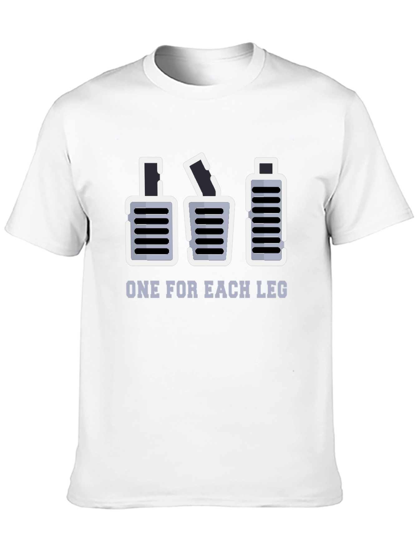 Black One for Each Leg Funny Manual Transmission T-Shirt view 10