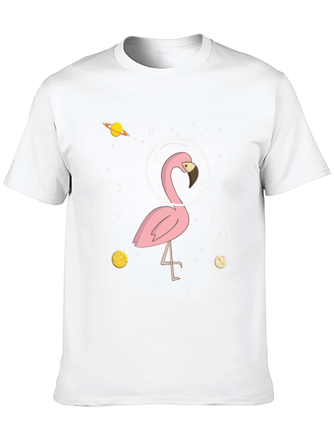 Black Space Flamingo T-Shirt - Men's Black Graphic Tee view 10