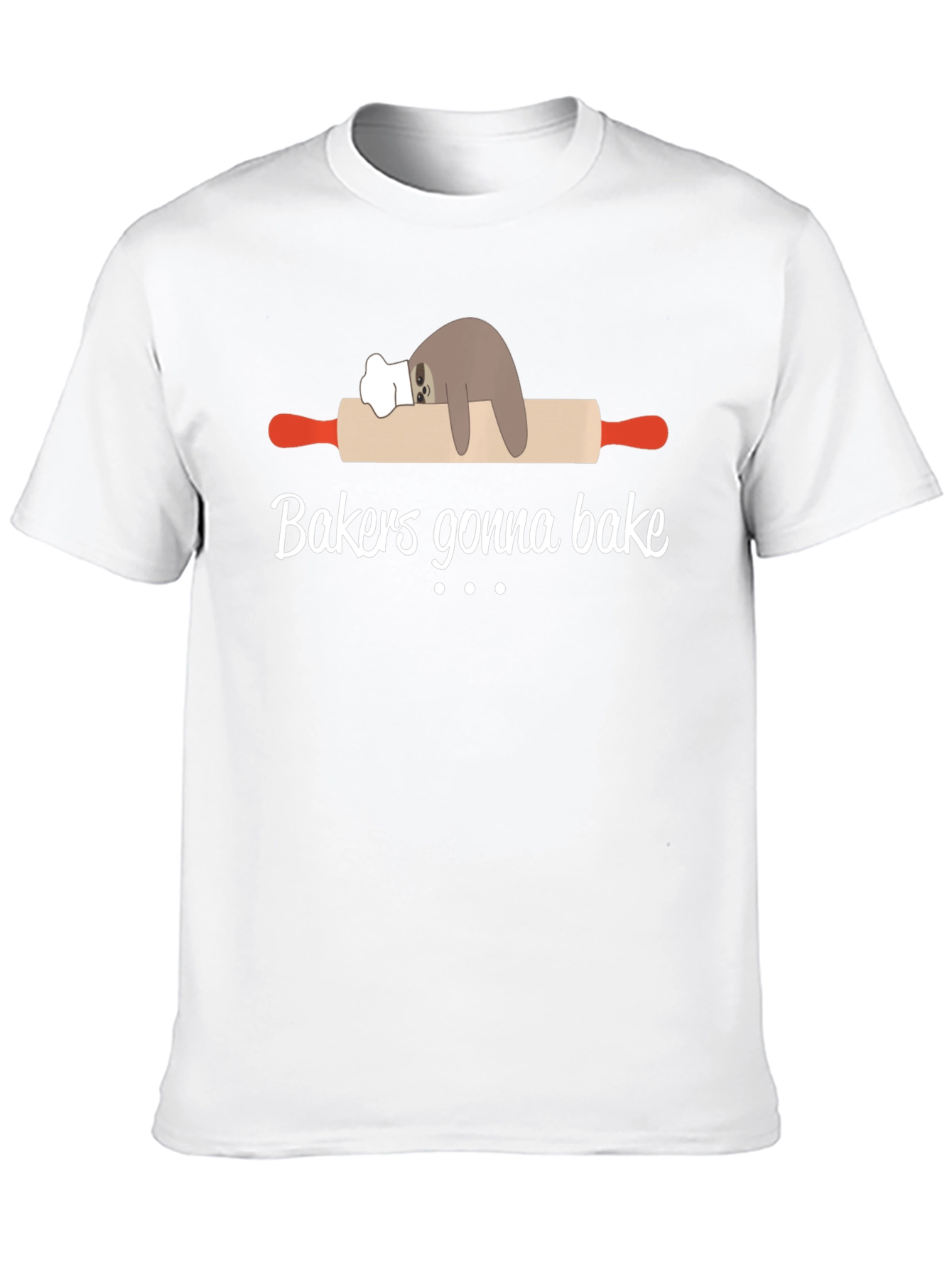 Black Baker Sloth T-Shirt - Funny Baking Tee view 10