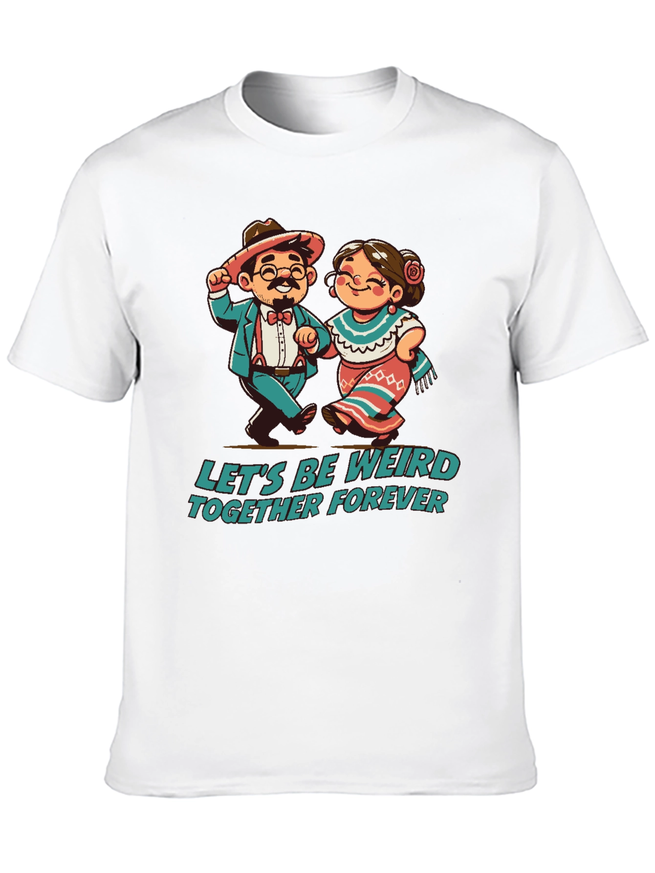 Black Let's Be Weird Together Forever T-Shirt view 10