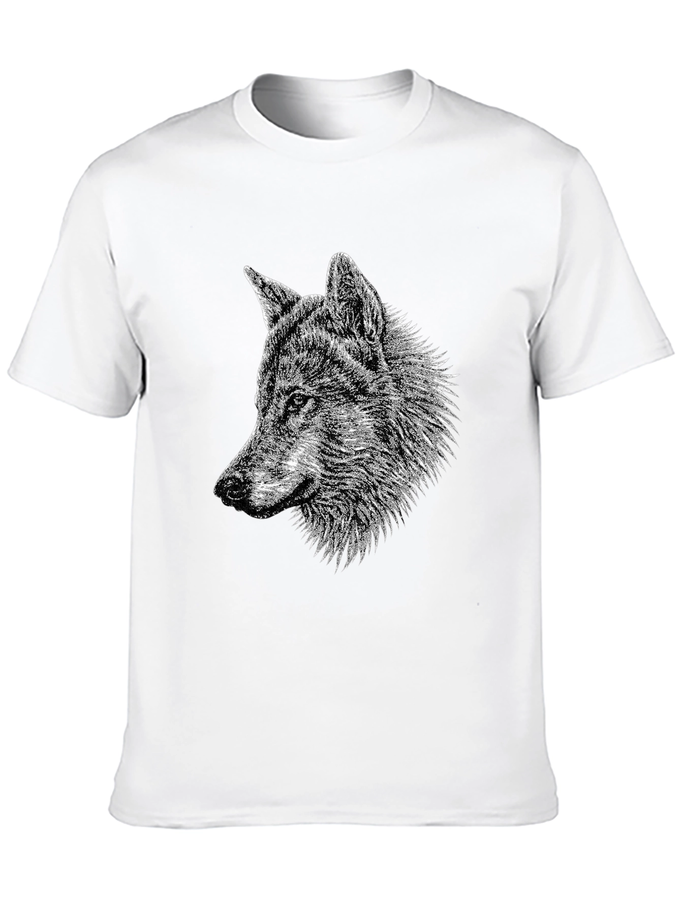 Black Wolf Graphic Tee - Black Cotton T-Shirt view 10
