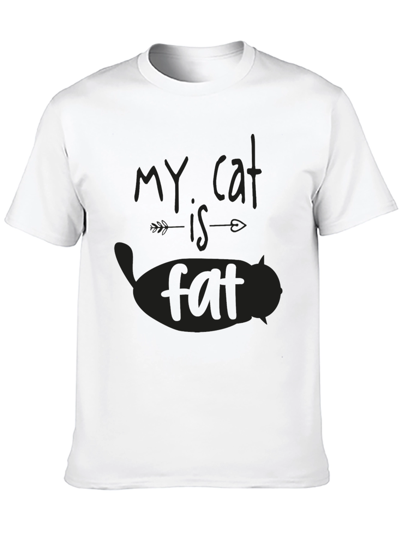 Black My Cat Is Fat Black T-Shirt view 10