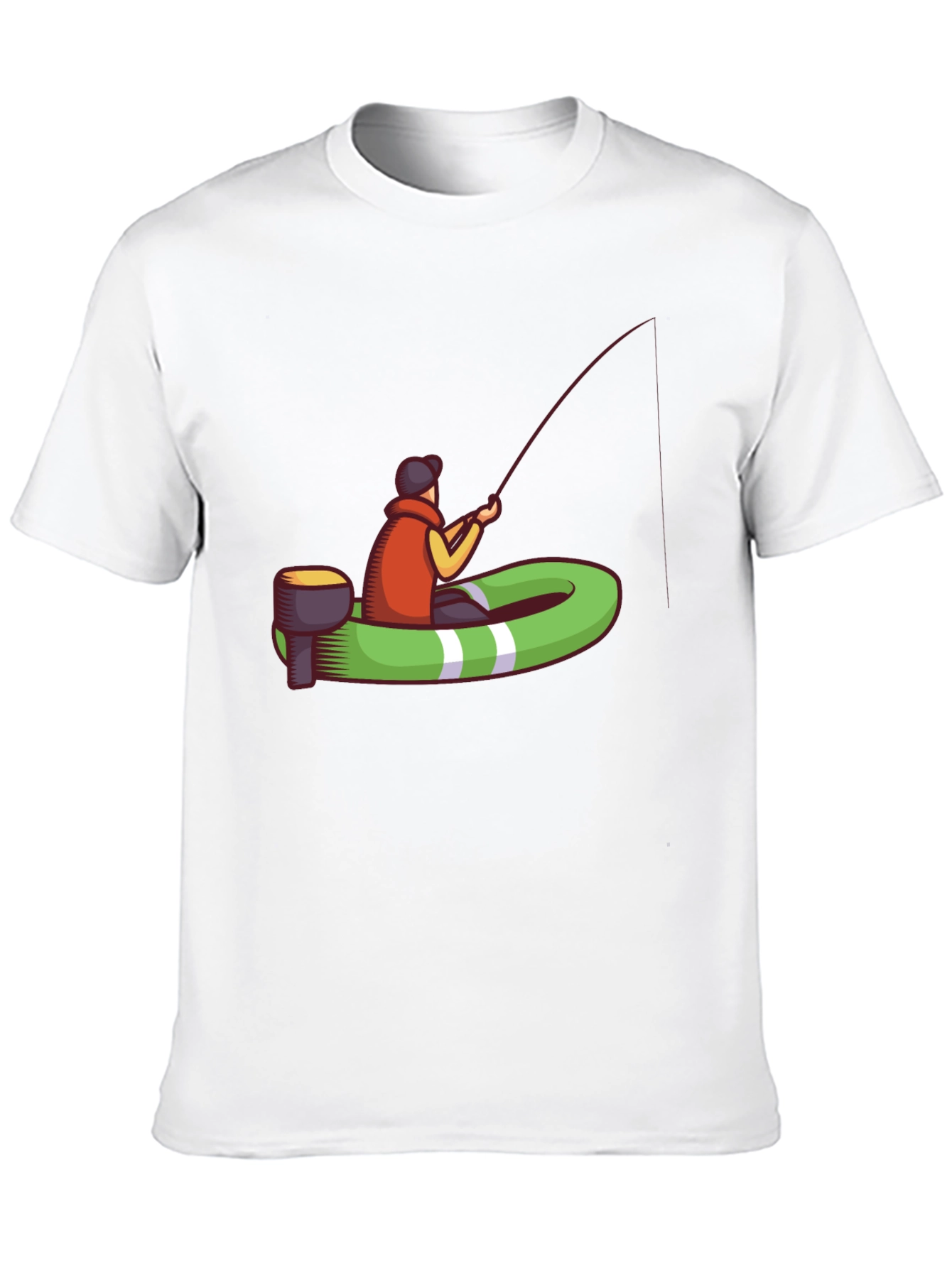 Black Fishing Boat T-Shirt - Casual Graphic Tee view 10