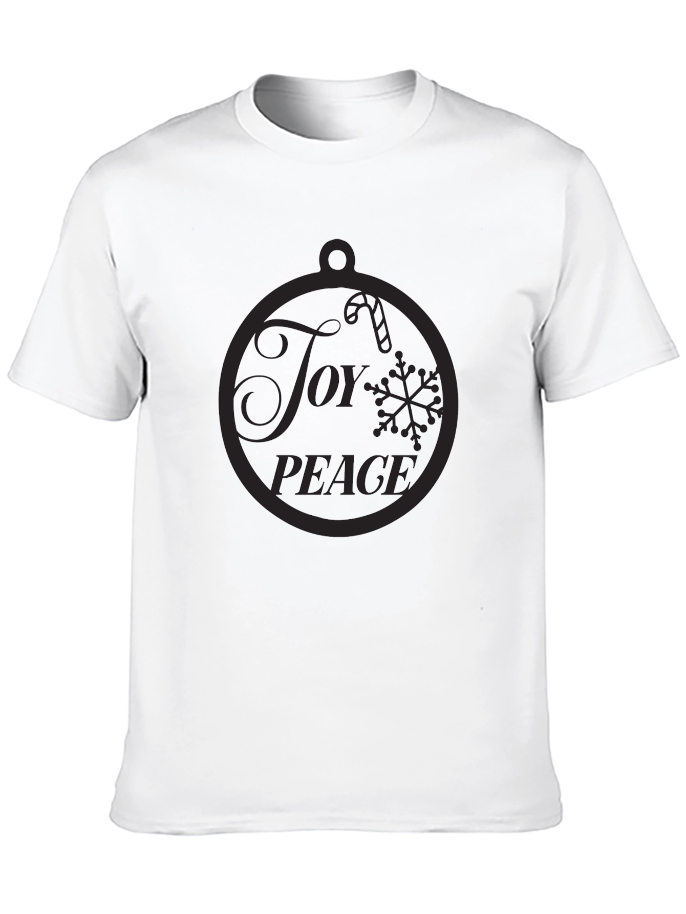 Black Joy & Peace Christmas Ornament Black T-Shirt view 10