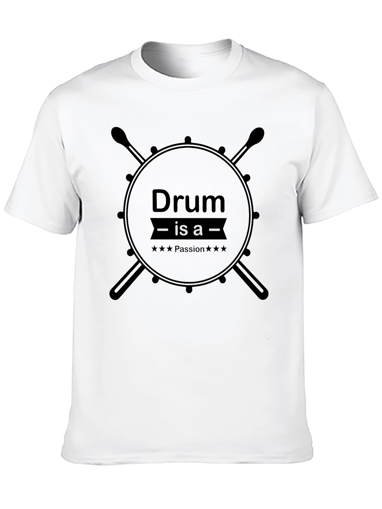 Black Drum is a Passion Men's Black T-Shirt view 10