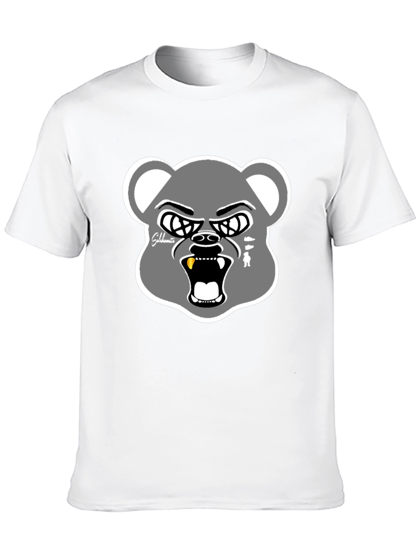 Black Graphic Bear Head T-Shirt - Cool Streetwear view 10