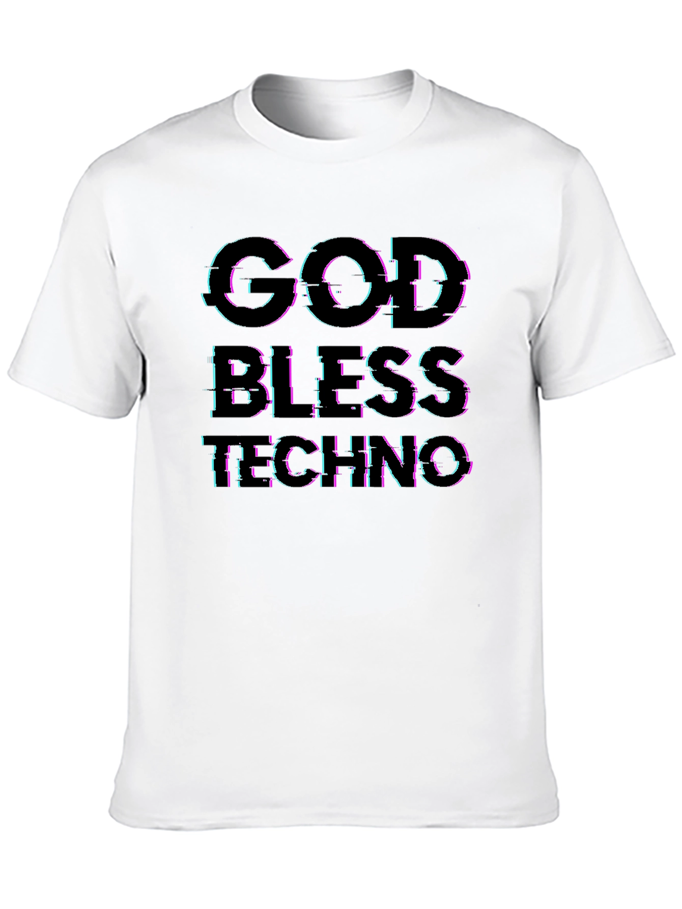 Black God Bless Techno Glitch Tee view 10