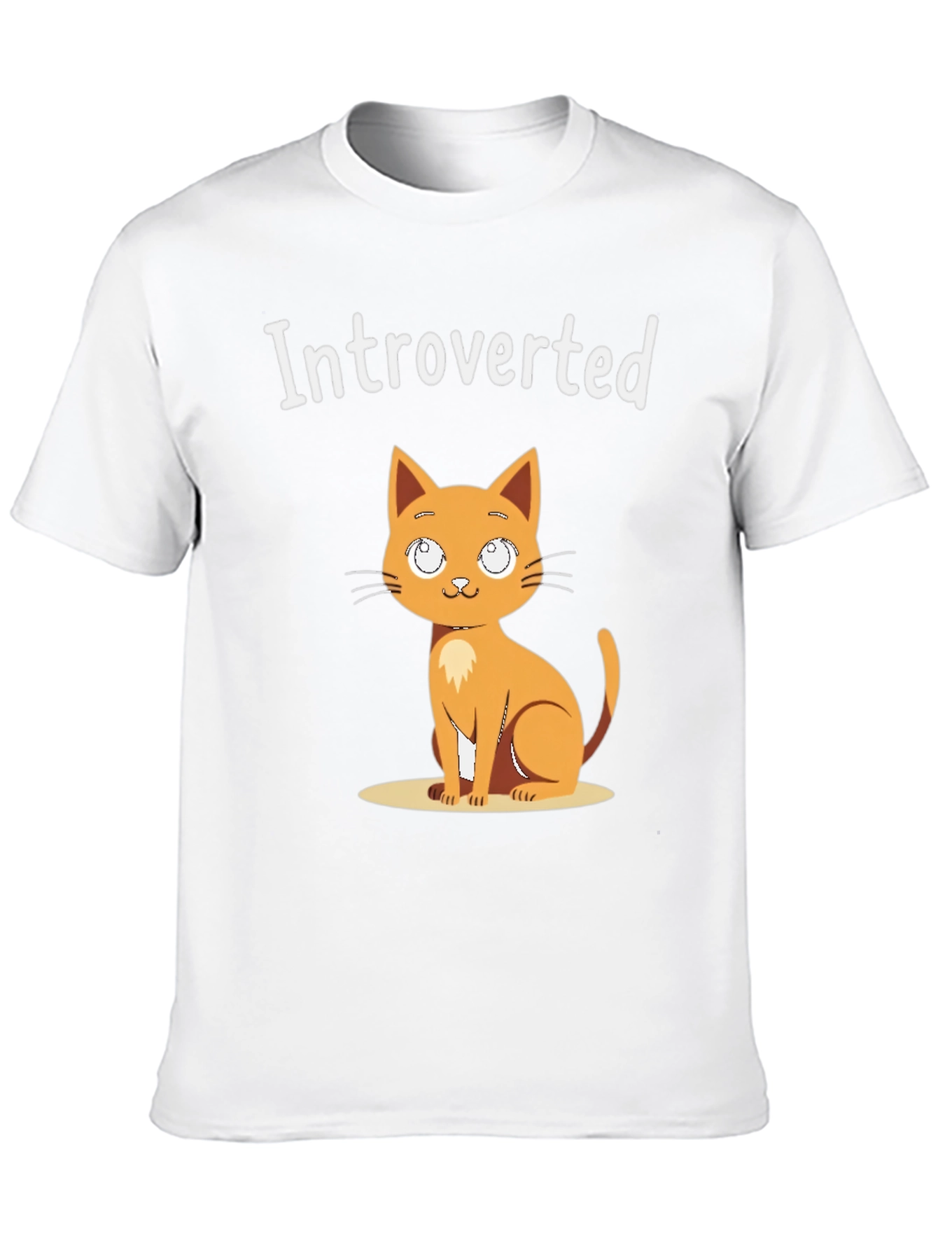 Black Introverted Cat Graphic Tee - Black Cotton T-Shirt view 10