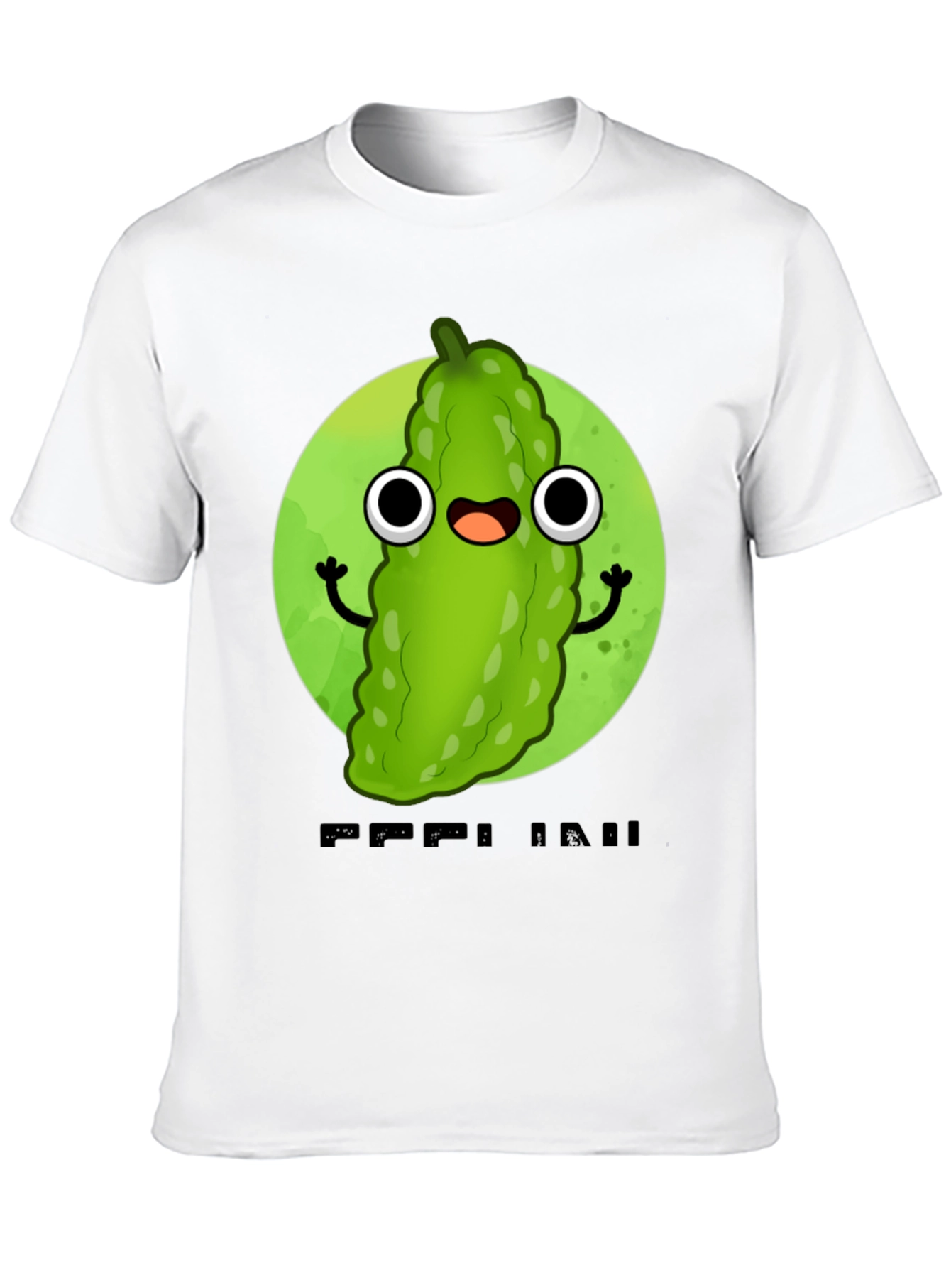 Black Funny Pickle Cartoon Black T-Shirt view 10