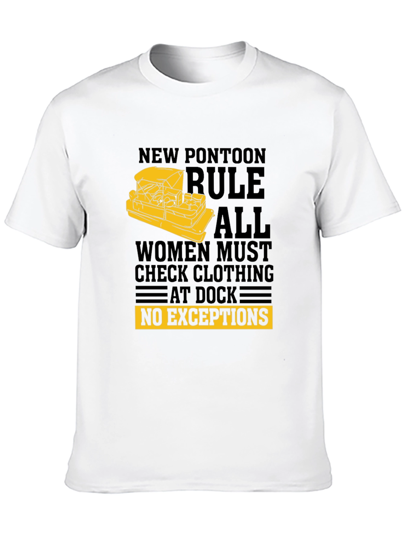 Black New Pontoon Rules T-Shirt - Funny Boat Apparel view 10
