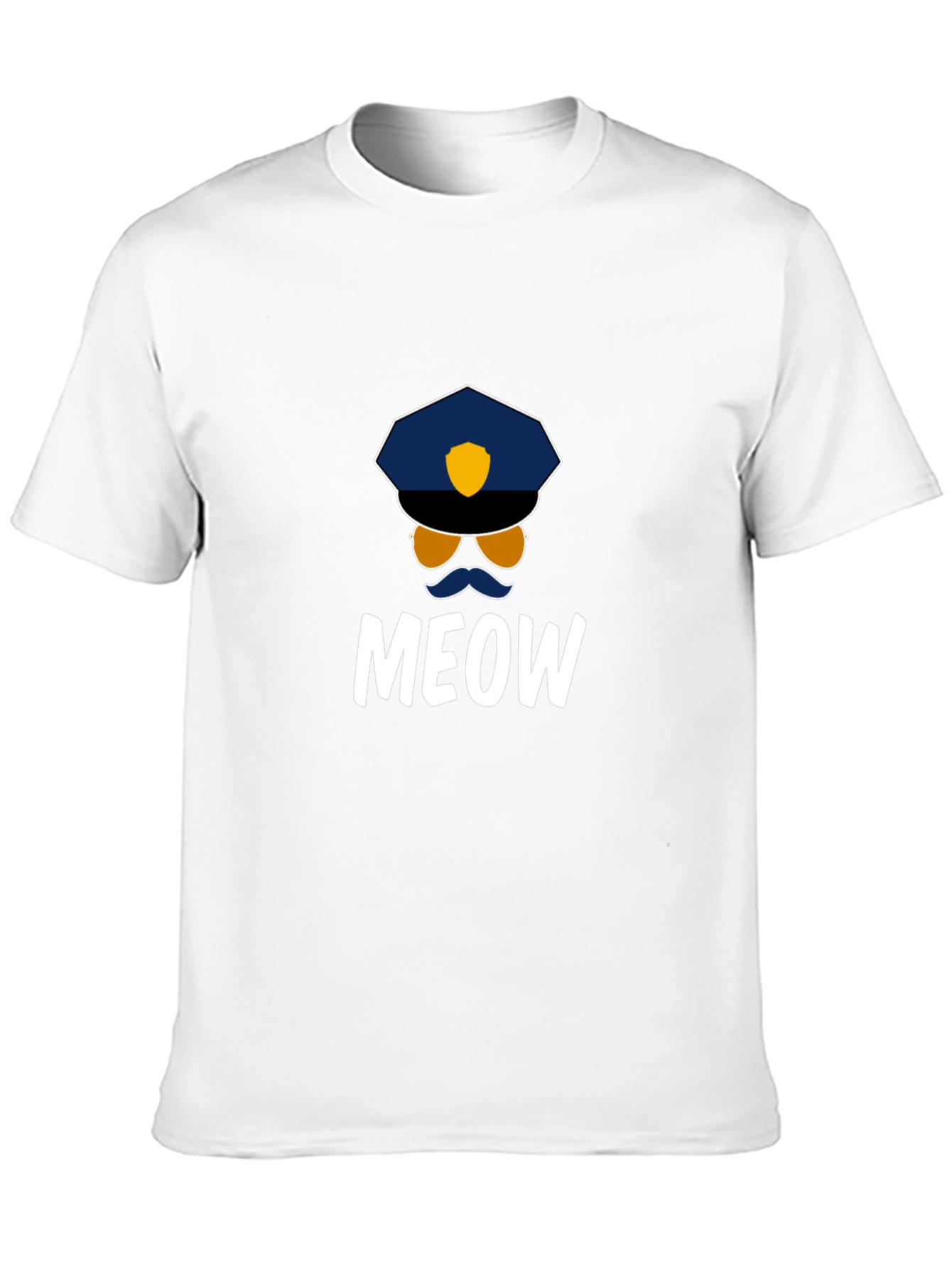 Black Meow Cop T-Shirt - Fun Graphic Tee view 10