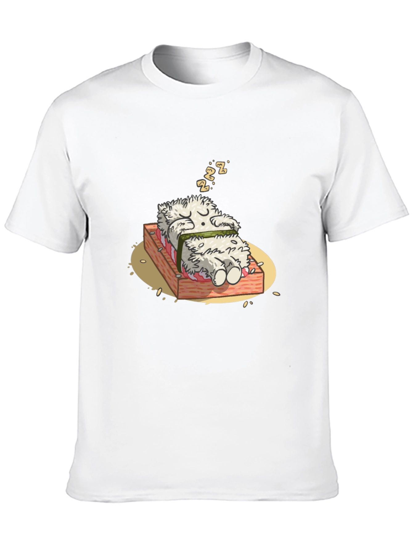 Black Sushi Dreams T-Shirt - Funny Cartoon Graphic Tee view 10
