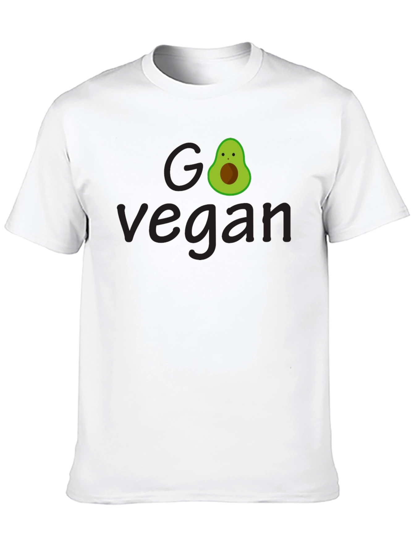 Black Go Vegan Avocado Tee - Unisex Black T-Shirt view 10